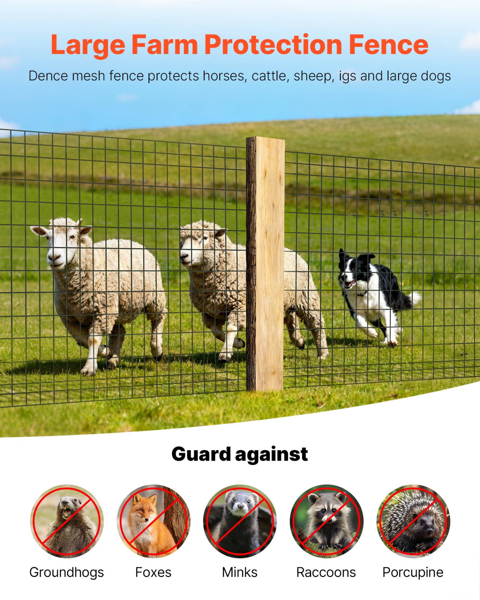 Farm Fence, 48 in x 50 ft, Garden Fences