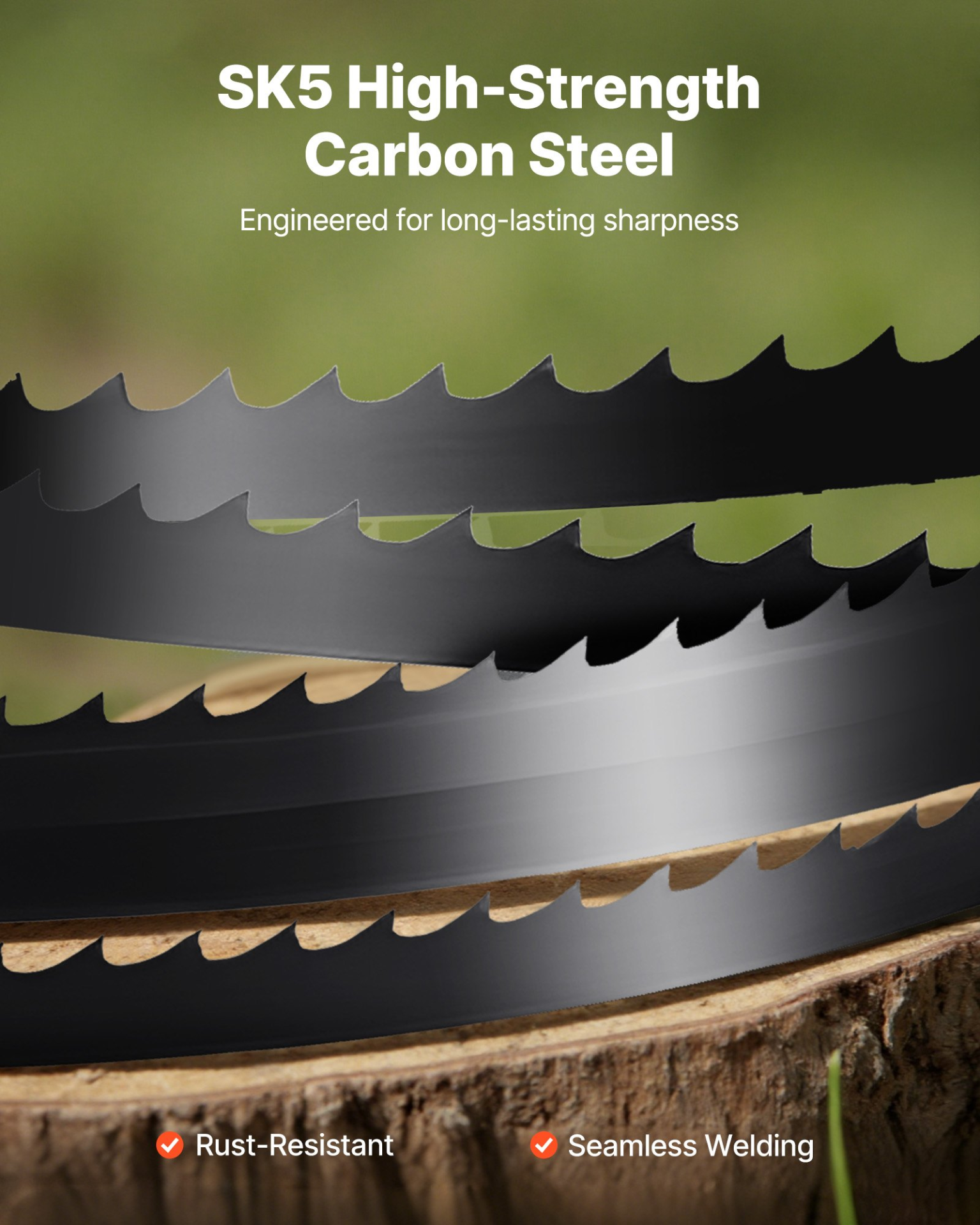 Bandsaw Blade 60″ Length, 6 TPI SK5 Carbon Steel, 0.25″ Width, Fits Wood Saws