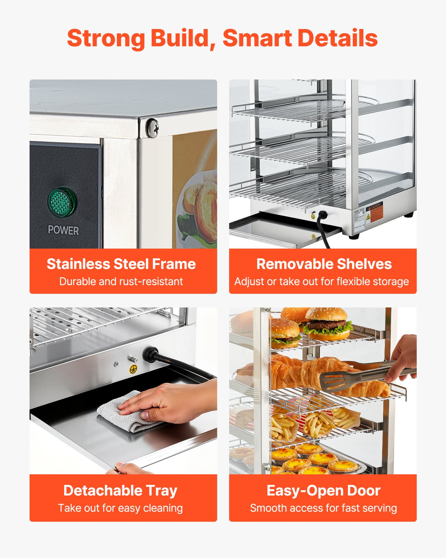 5-Tier Commercial Food Warmer Display, Fried Chicken