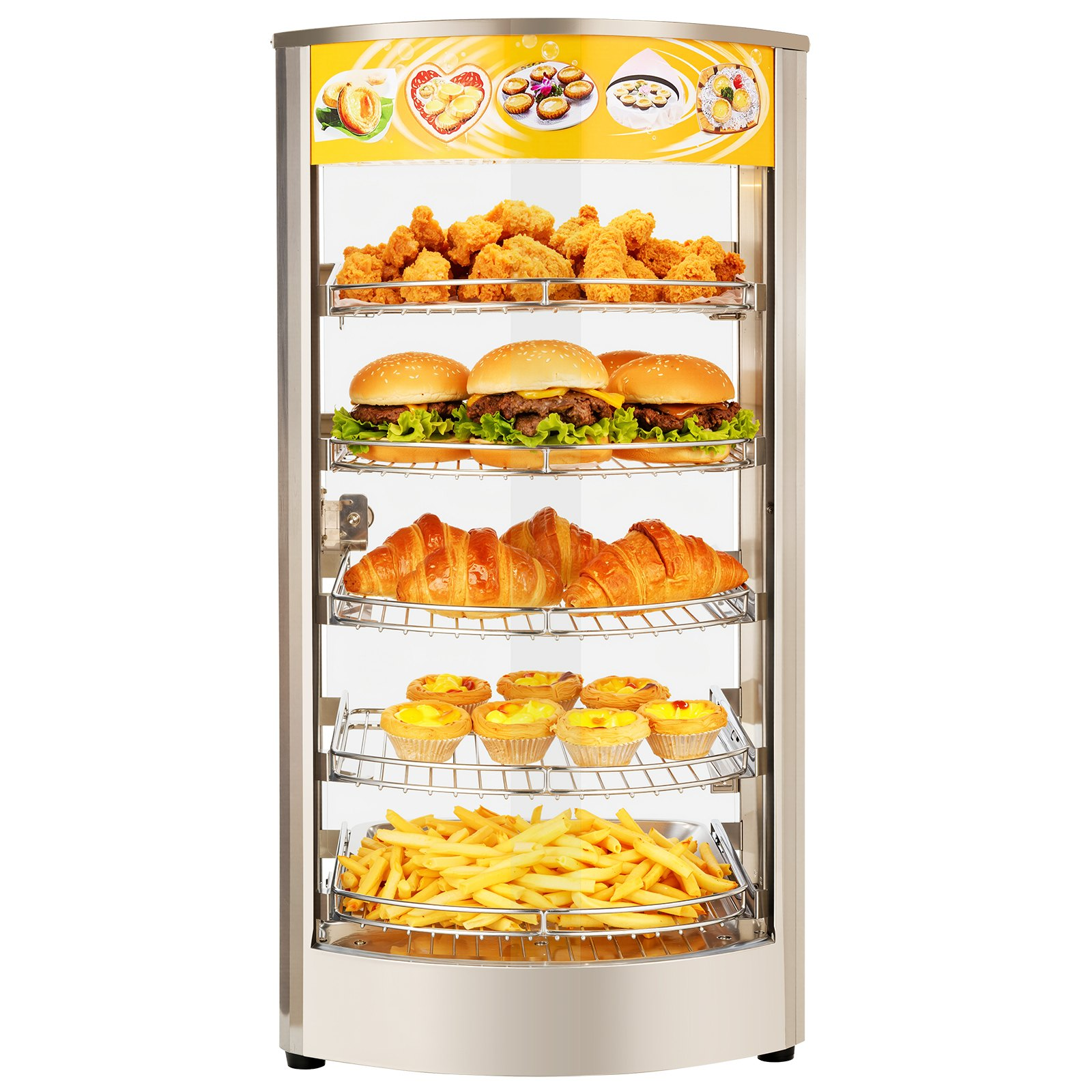 5-Tier Commercial Food Warmer Display, Fried Chicken