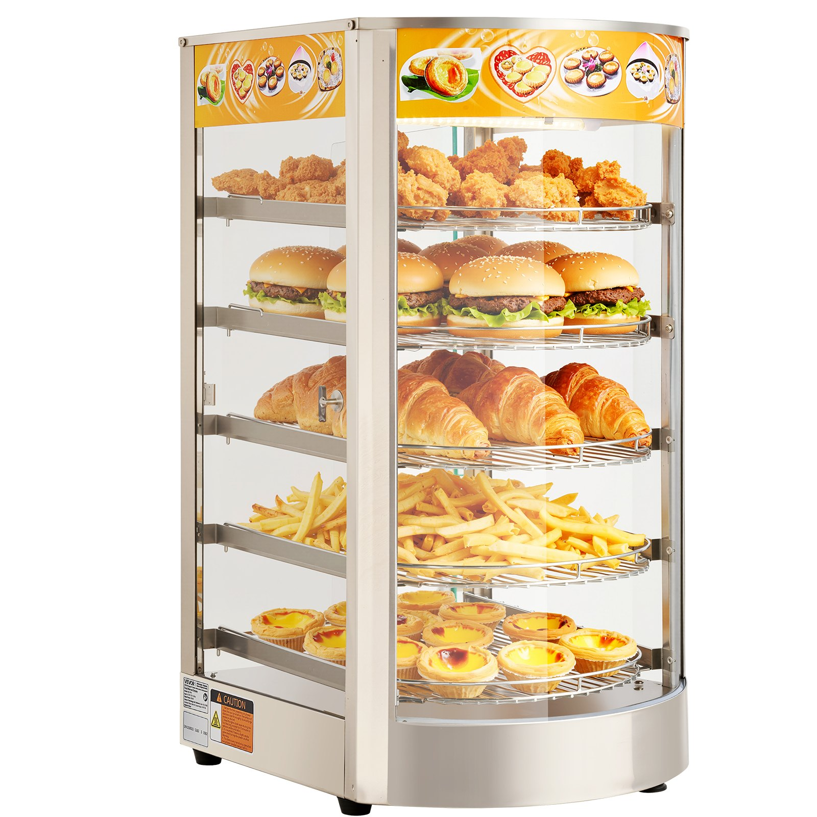 5-Tier Commercial Food Warmer Display, Fried Chicken