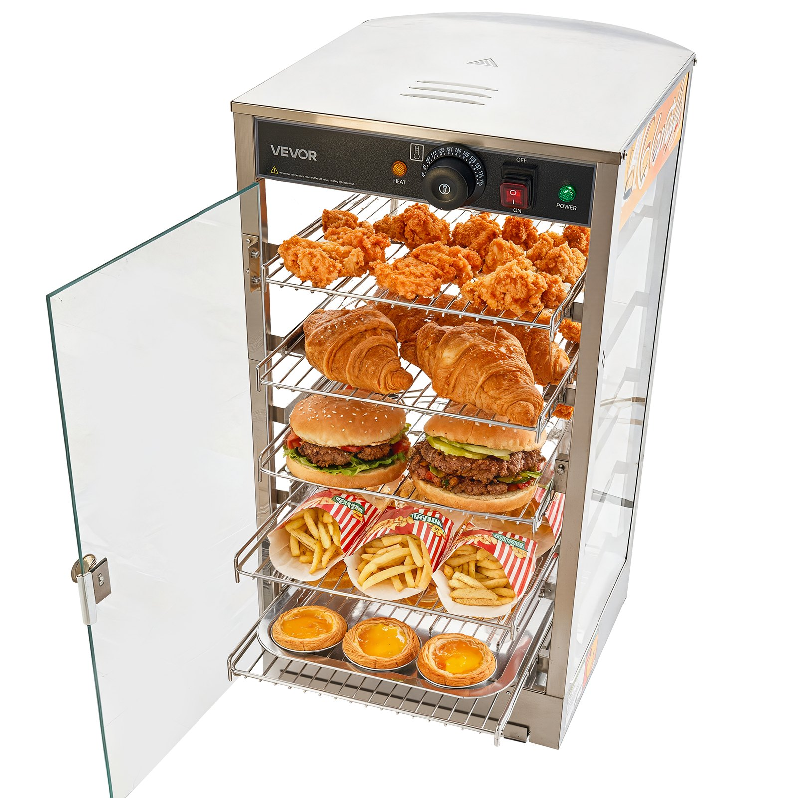 5-Tier Commercial Food Warmer Display, Fried Chicken