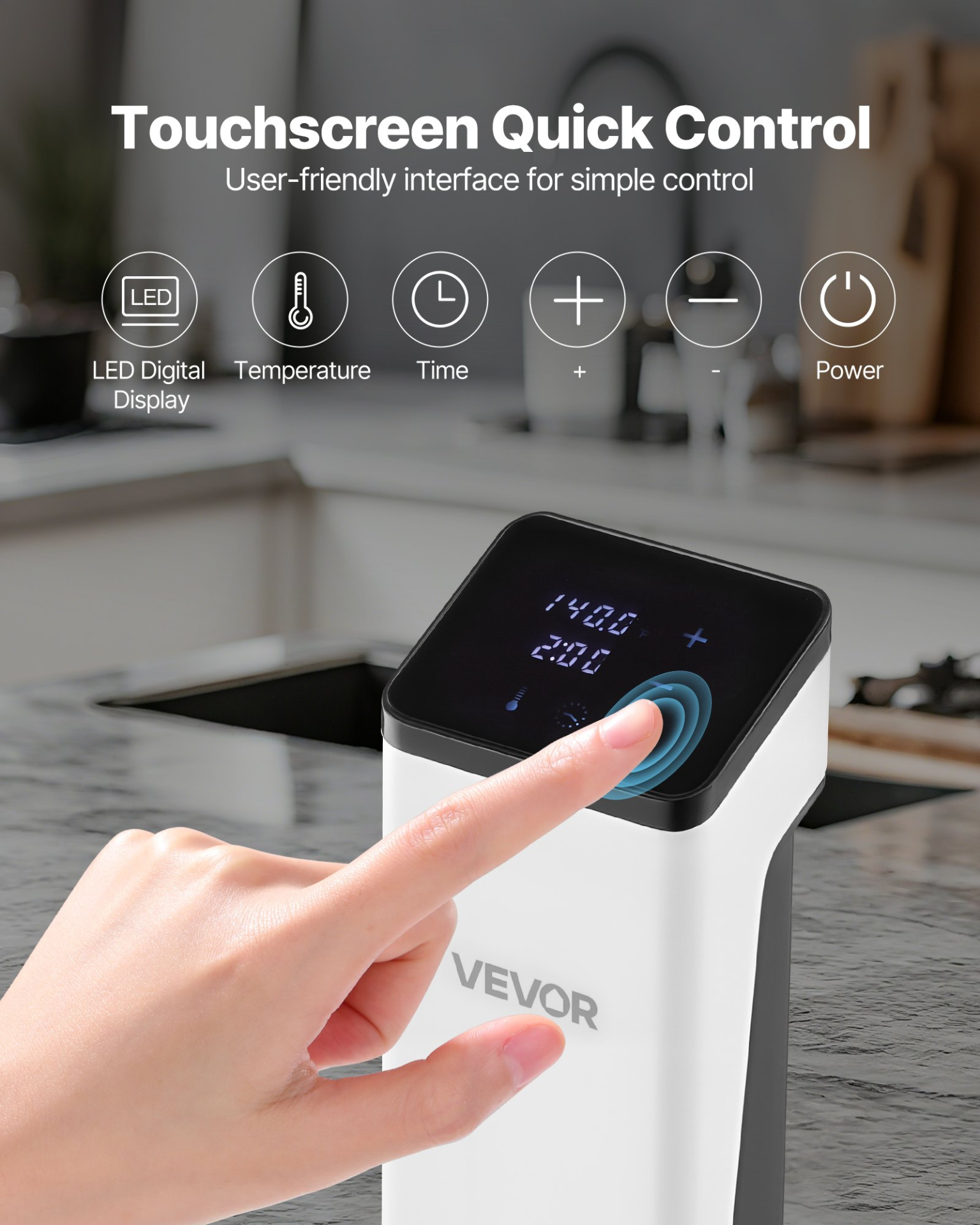 VEVOR 850W Sous Vide Precision Cooker w/Digital Display & Secure Clamp