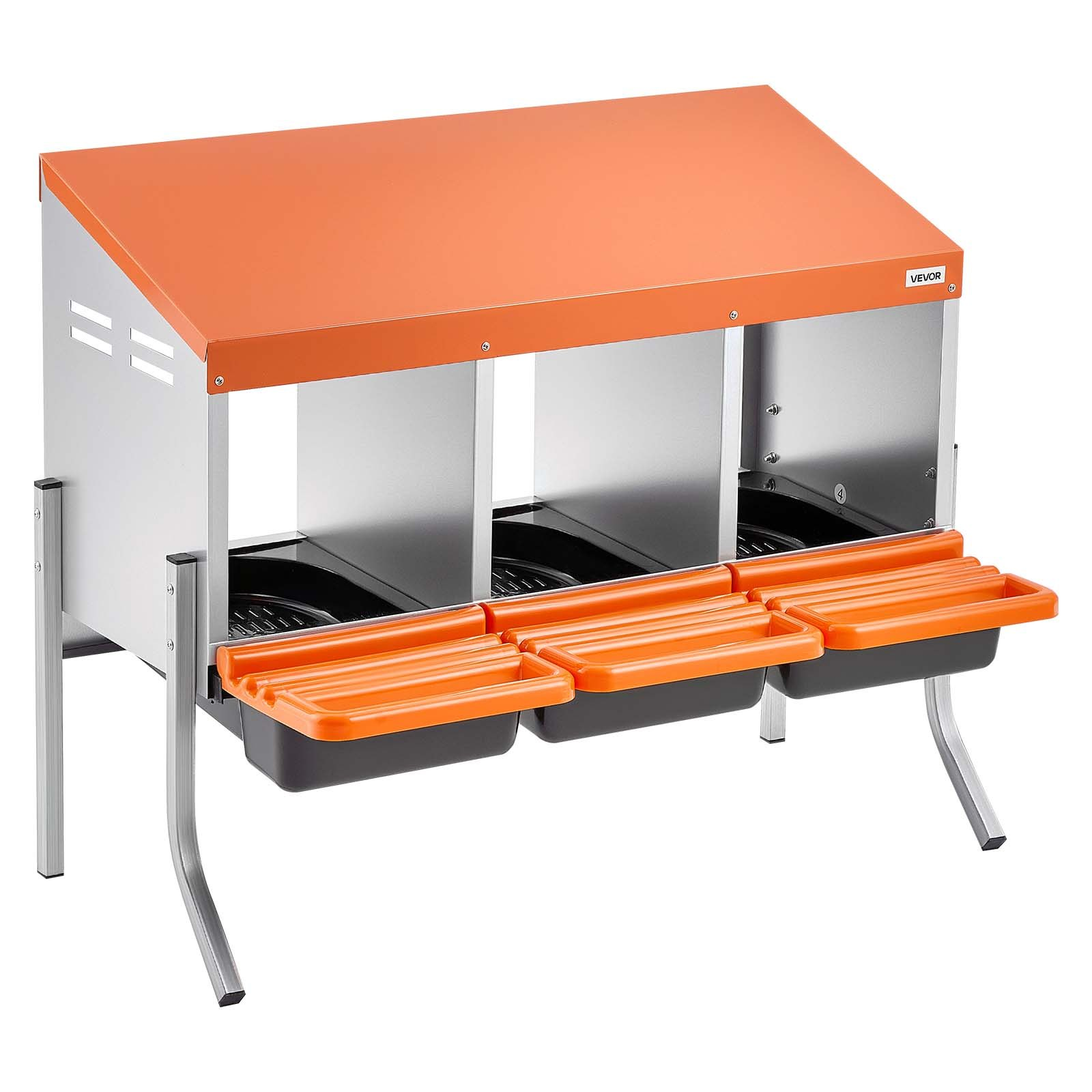 VEVOR 3 Hole Chicken Nesting Box with Legs, Roll Away Egg Collection