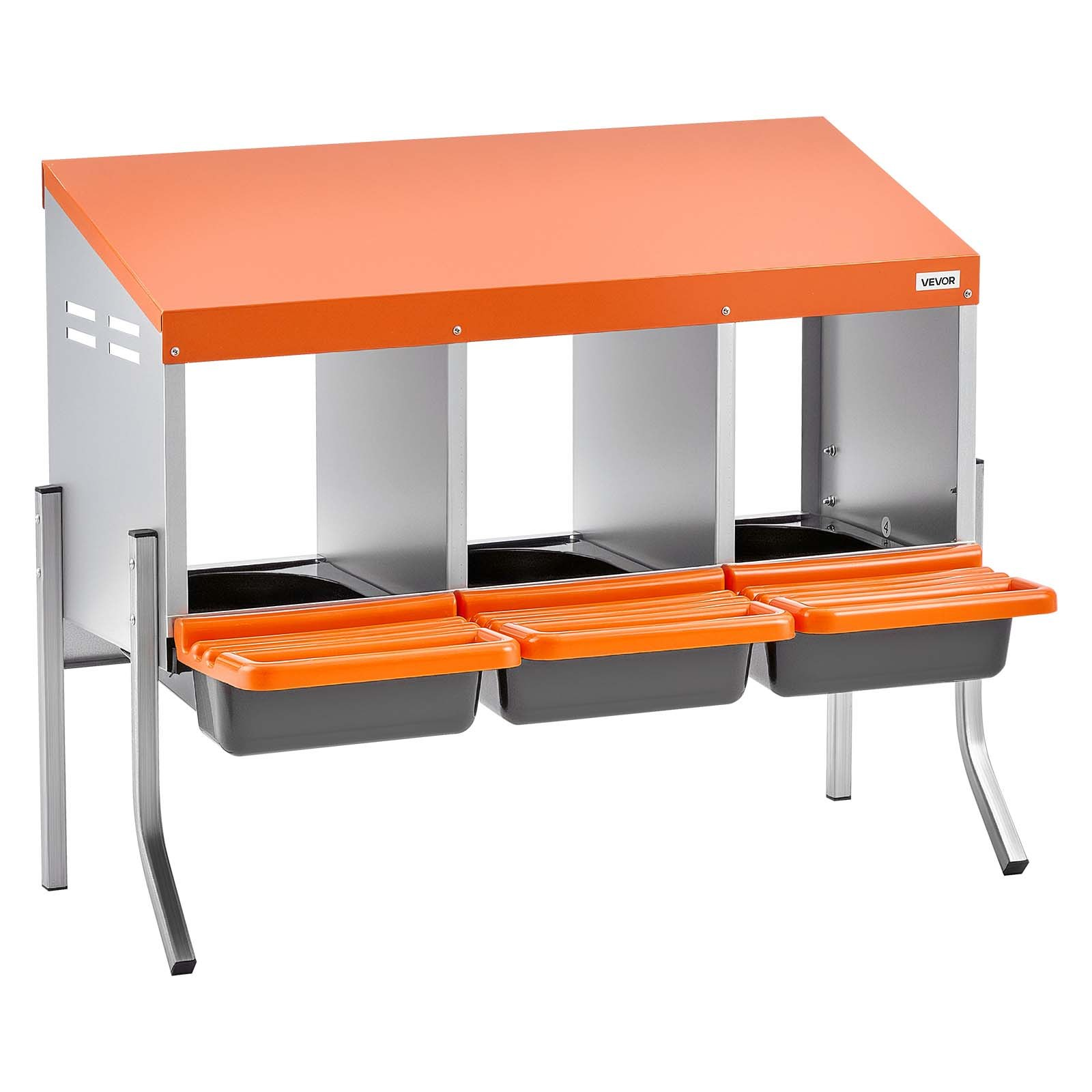 VEVOR 3 Hole Chicken Nesting Box with Legs, Roll Away Egg Collection