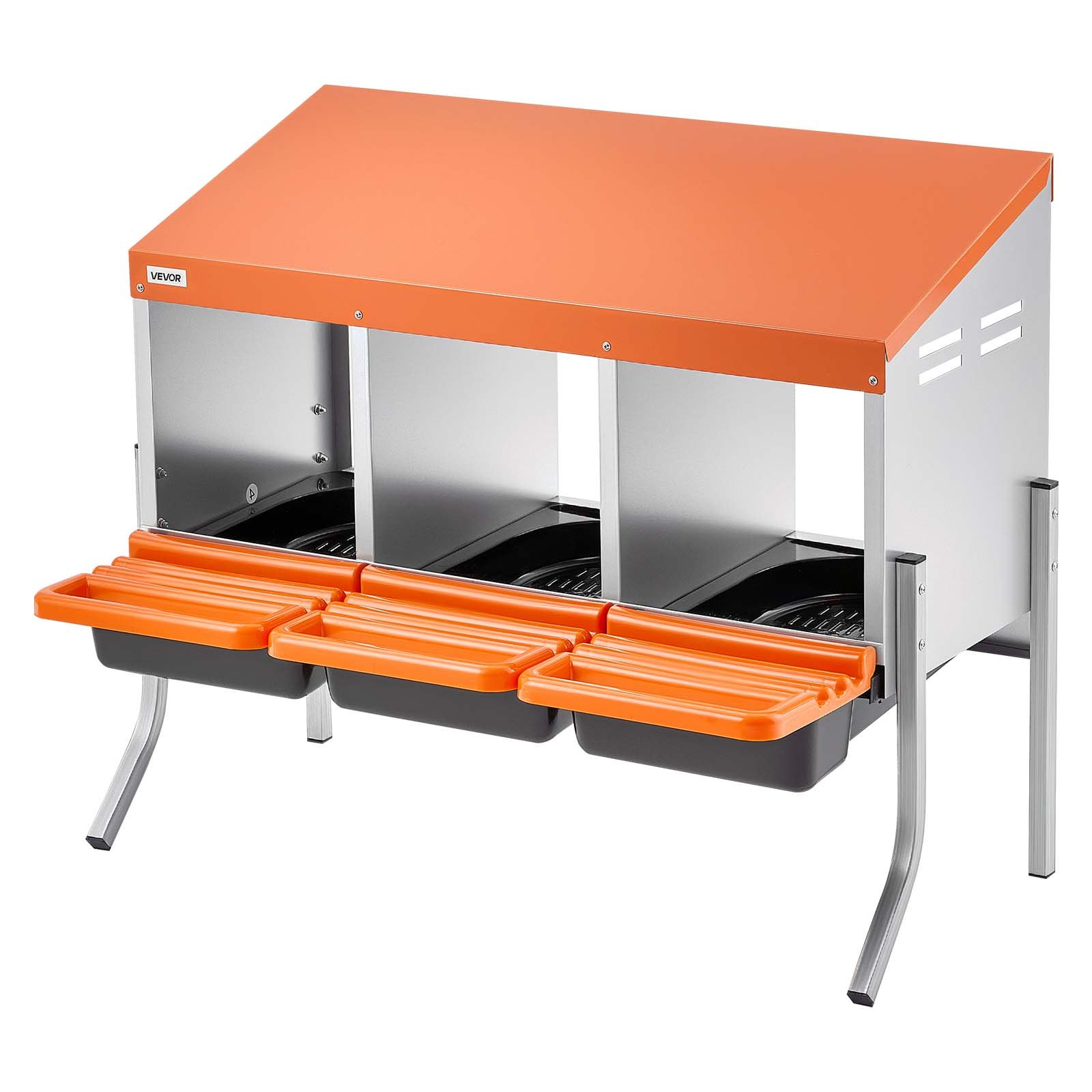 VEVOR 3 Hole Chicken Nesting Box with Legs, Roll Away Egg Collection