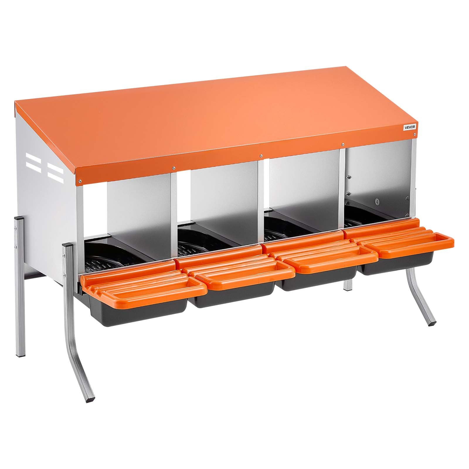VEVOR 4-Hole Chicken Nesting Box with Legs, Roll-Away Egg Collection