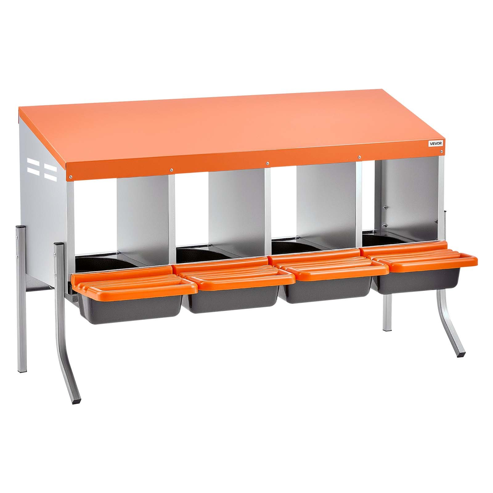 VEVOR 4-Hole Chicken Nesting Box with Legs, Roll-Away Egg Collection