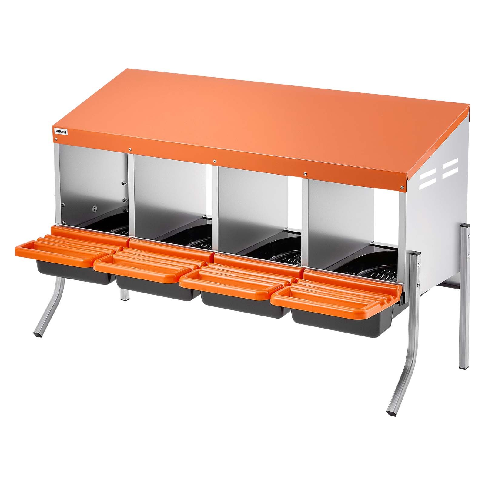 VEVOR 4-Hole Chicken Nesting Box with Legs, Roll-Away Egg Collection