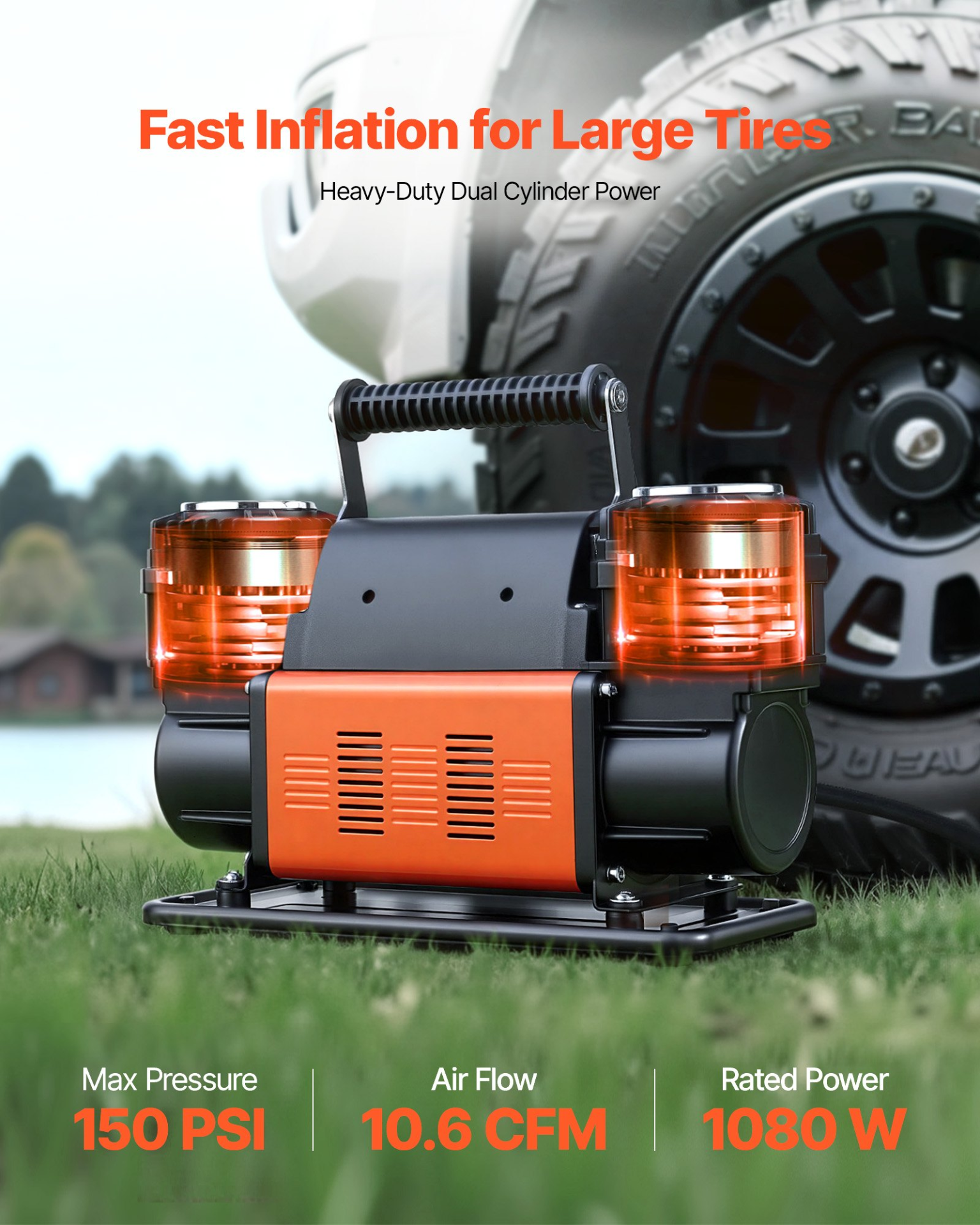 10.6 Cfm 12v 150 Psi Tire Inflator Offroad