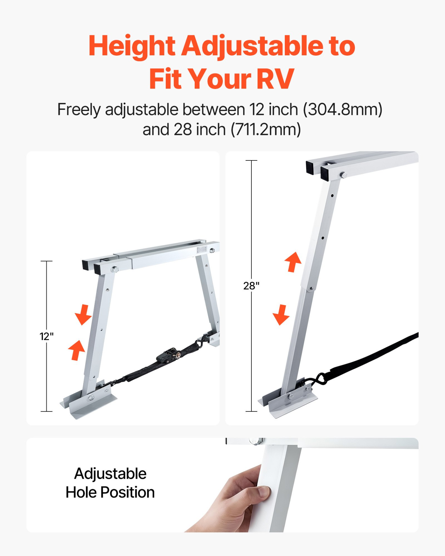 VEVOR Foldable RV Bumper Stabilizer (2-Pack) – Universal Height-Adjustable Jacks