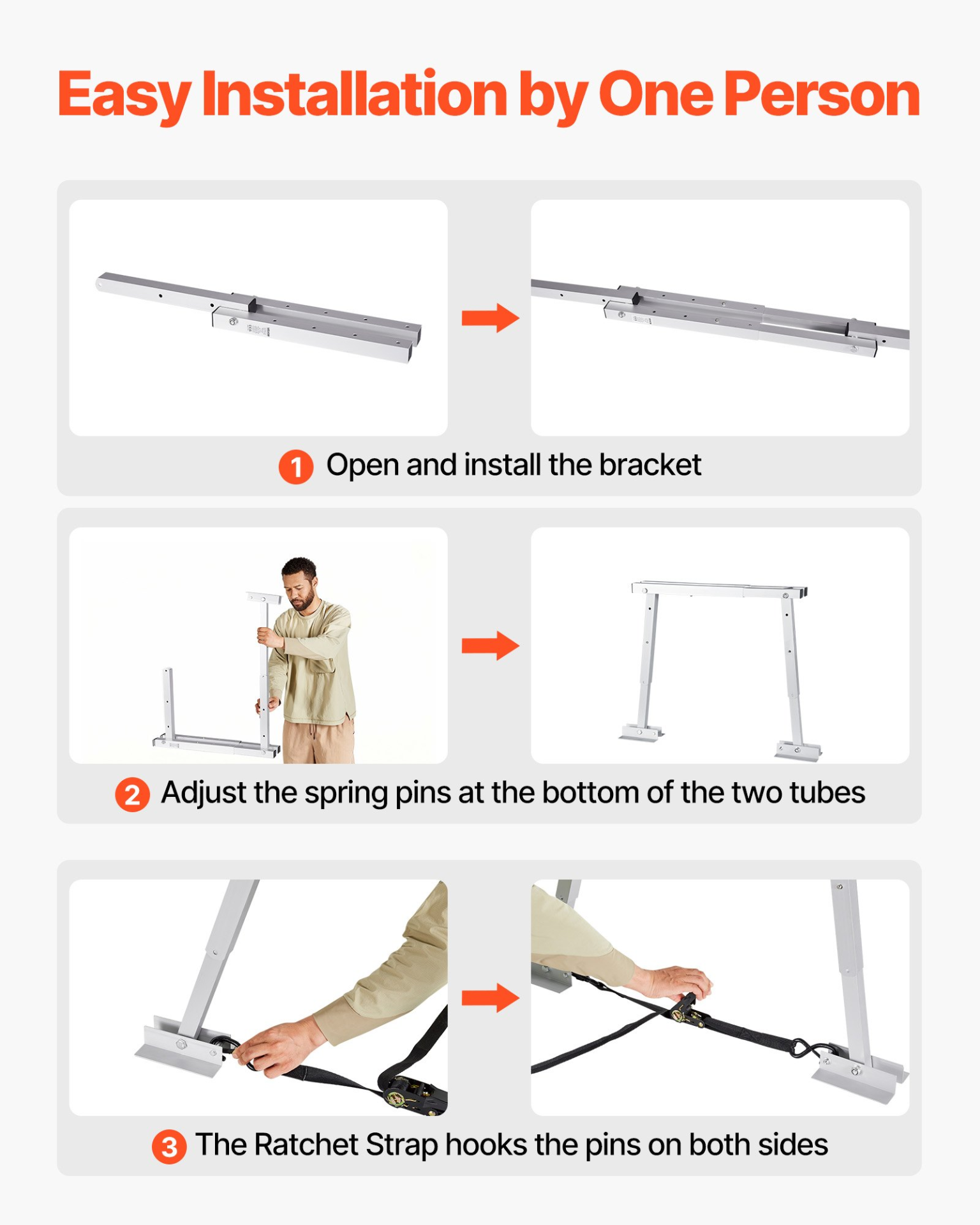 VEVOR Foldable RV Bumper Stabilizer (2-Pack) – Universal Height-Adjustable Jacks