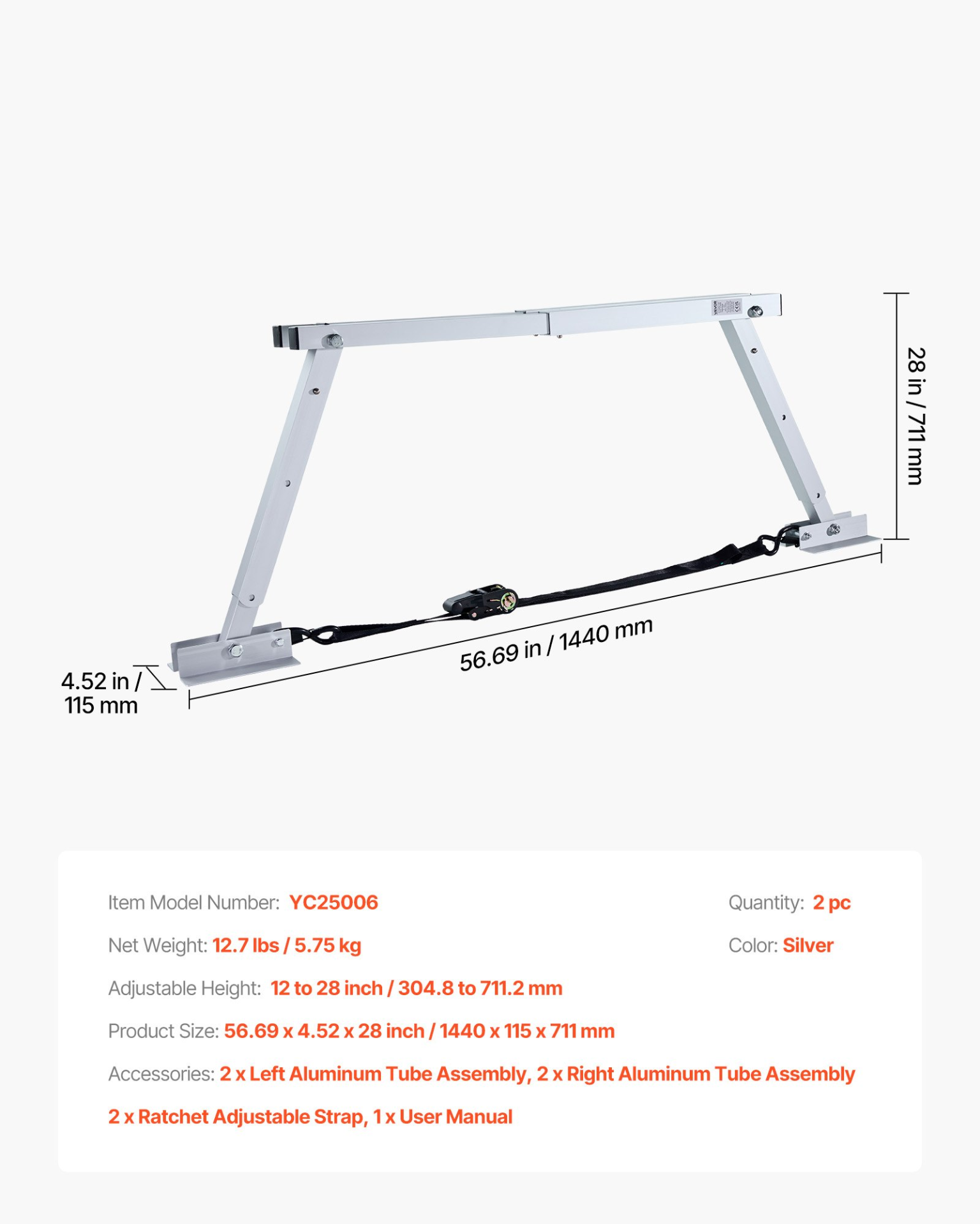 VEVOR Foldable RV Bumper Stabilizer (2-Pack) – Universal Height-Adjustable Jacks