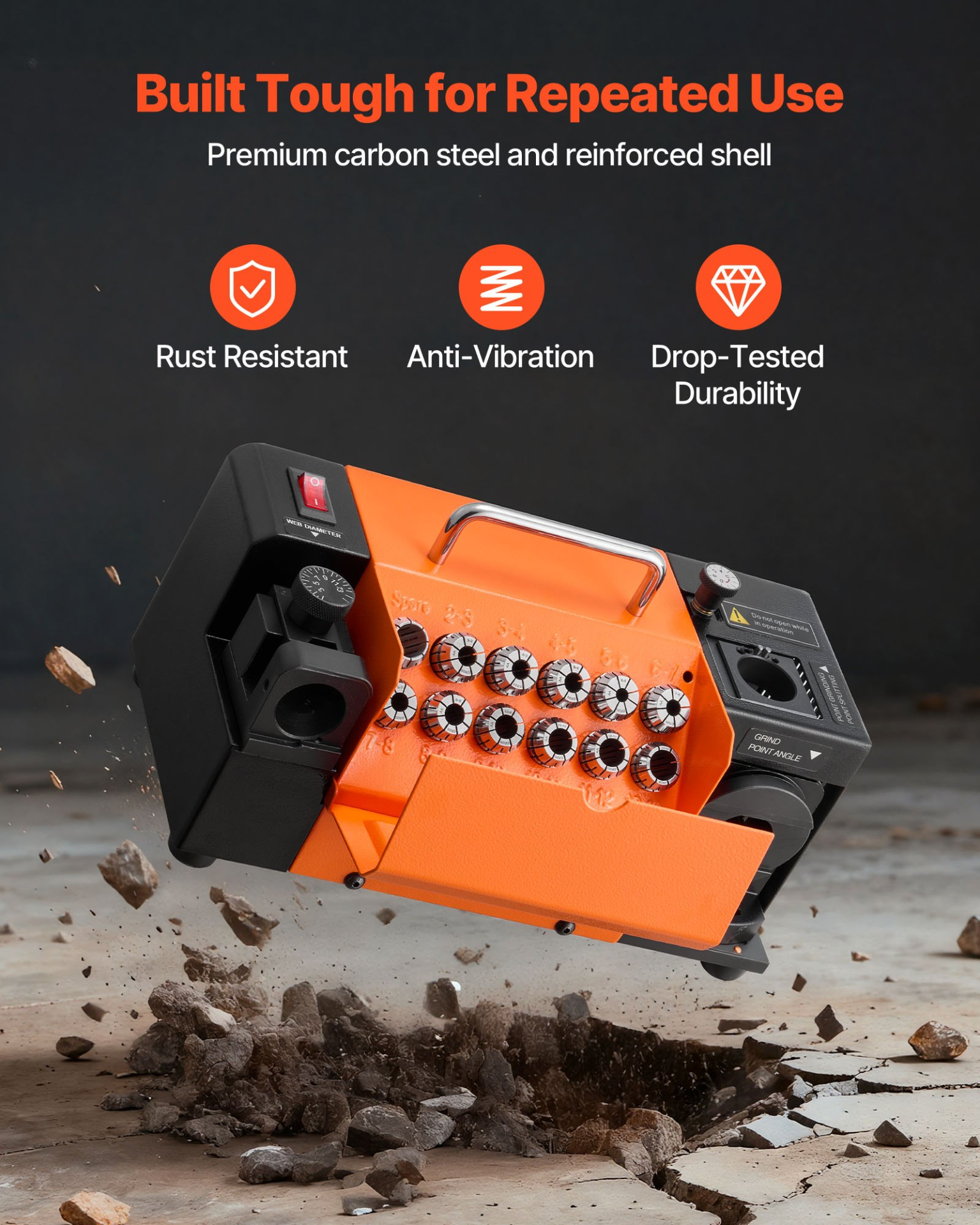 3-15mm Drill Bit Grinder Sharpener MR-13B+ 5800RPM CBN SDC Wheels 13 Collets - Produktbild 3