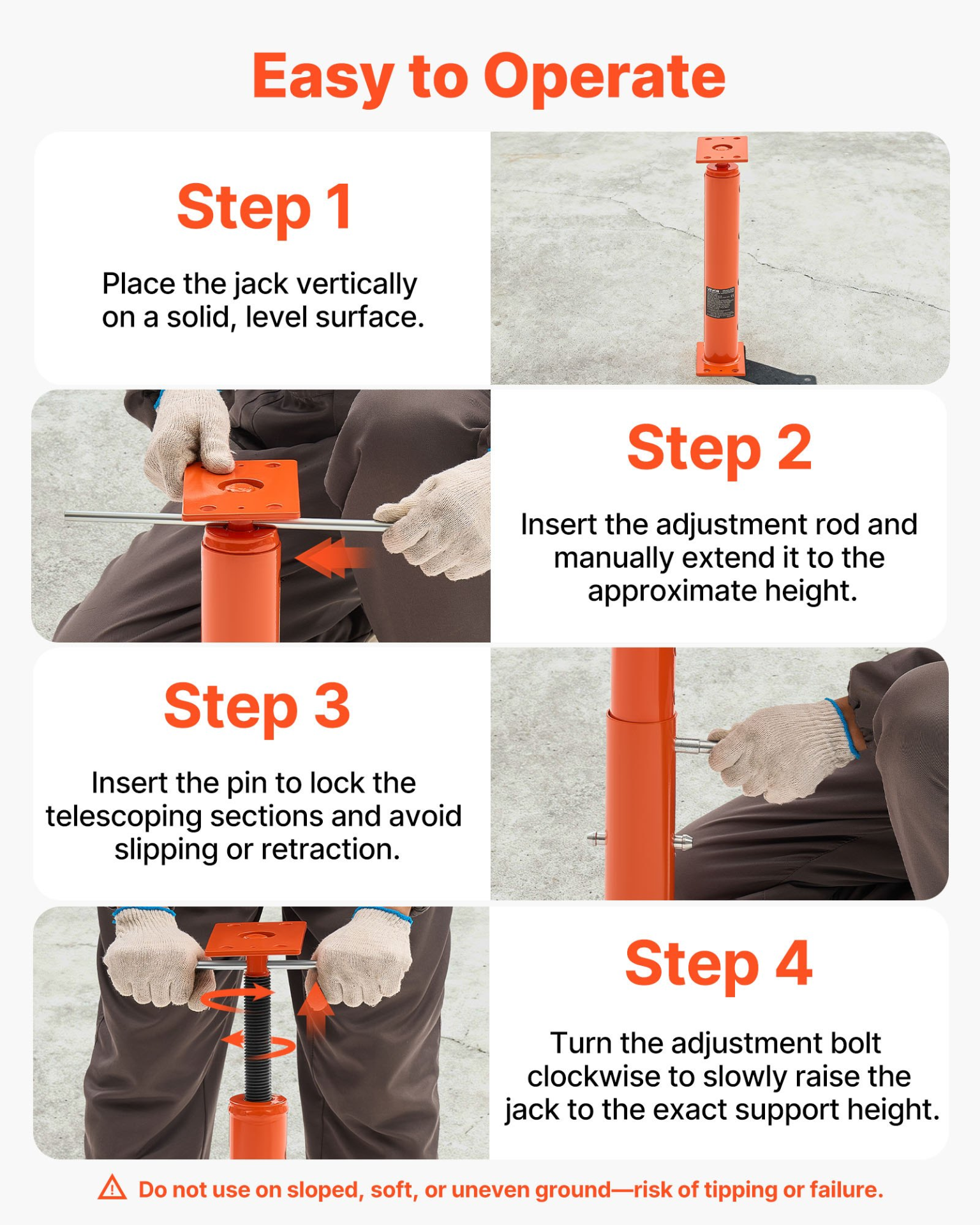 VEVOR 2-Pack House Jack Posts | 18,000 lb Capacity Telescoping