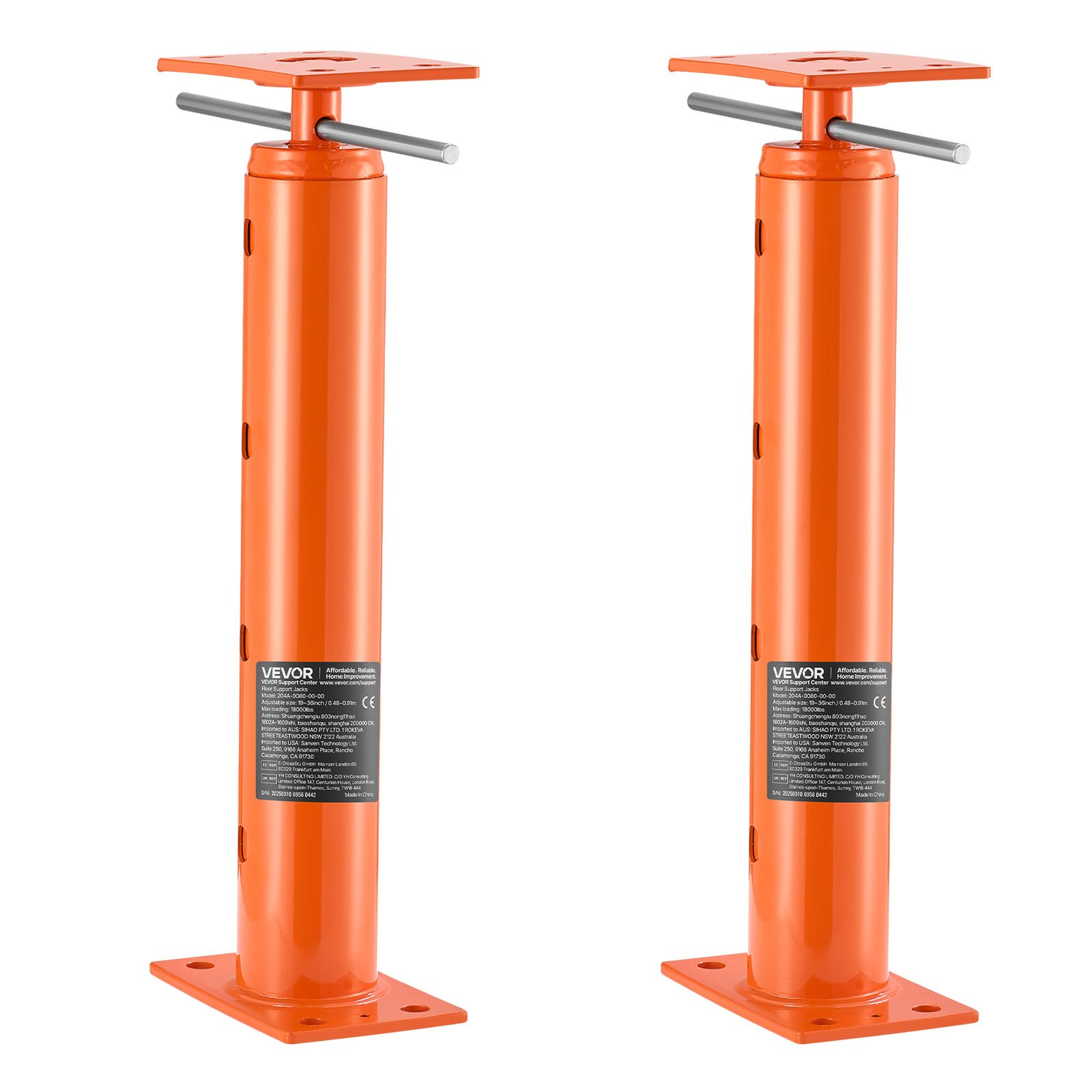 VEVOR 2-Pack House Jack Posts | 18,000 lb Capacity Telescoping