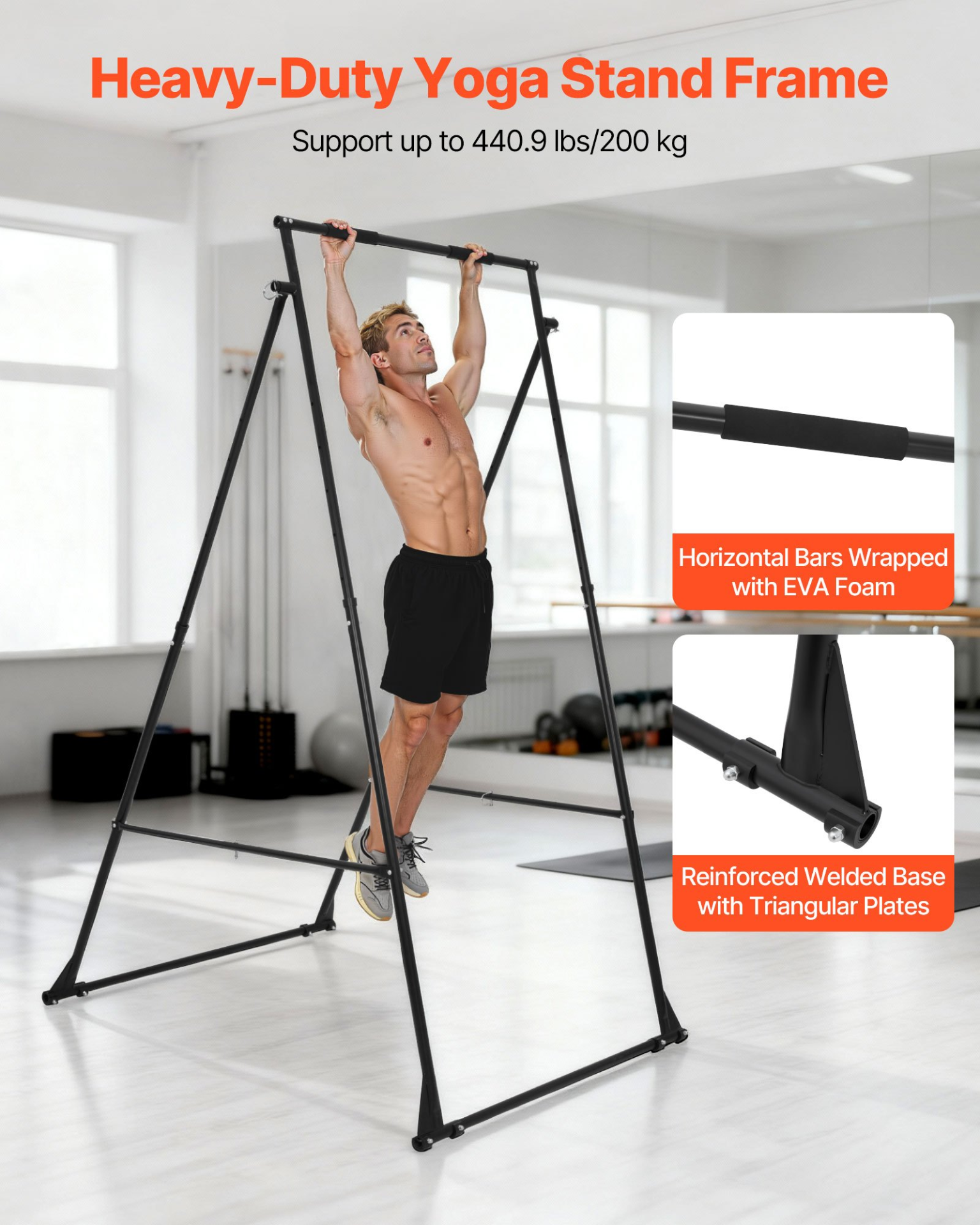 Aerial Yoga Stand 440LB Triangular Rig Adjustable Multi-Function