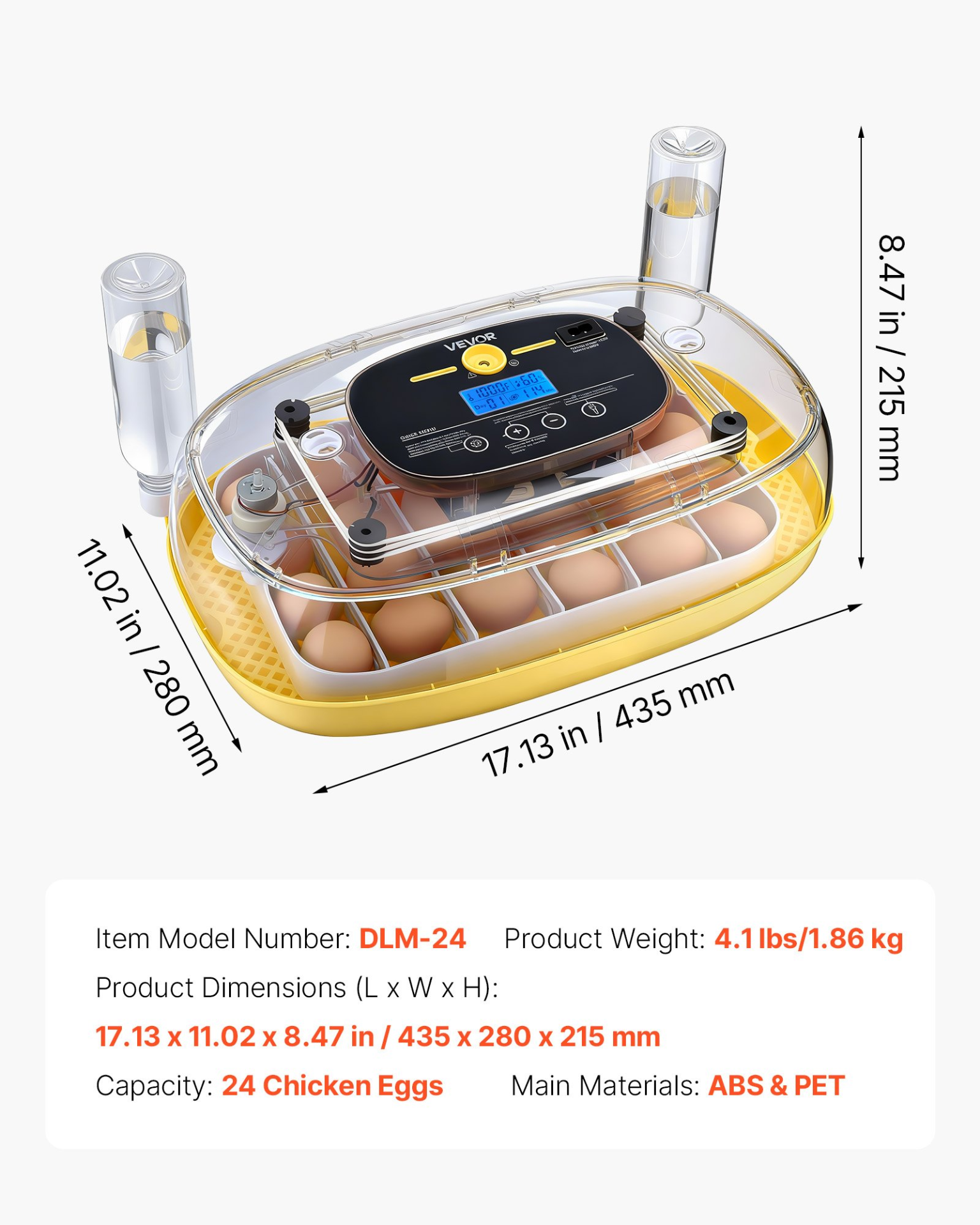 VEVOR 24-Egg Fully Automatic Incubator: Set & Forget Hatching
