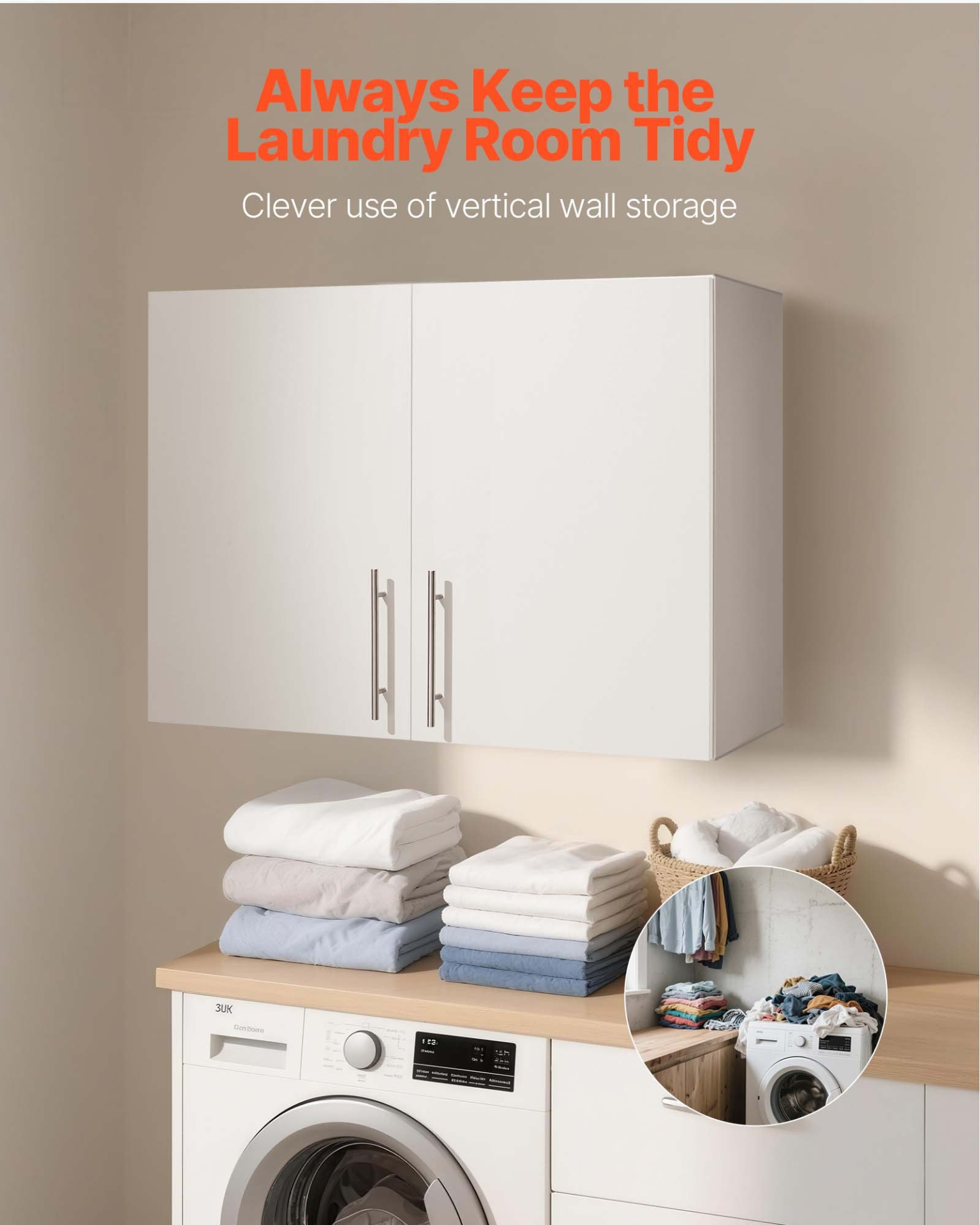 VEVOR Wall Mounted Storage Cabinet – 32" Wide 2-Tier Cupboard