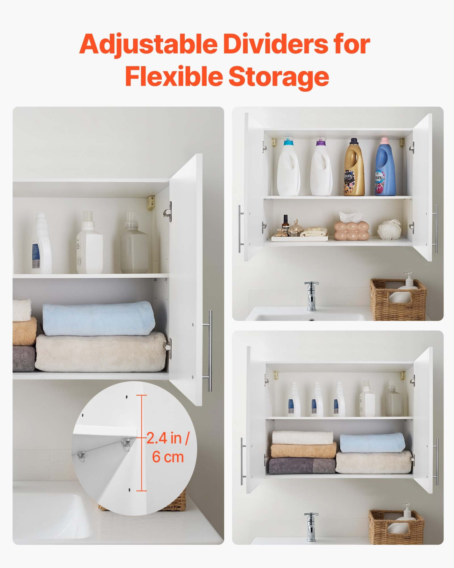 VEVOR Wall Mounted Storage Cabinet – 32" Wide 2-Tier Cupboard