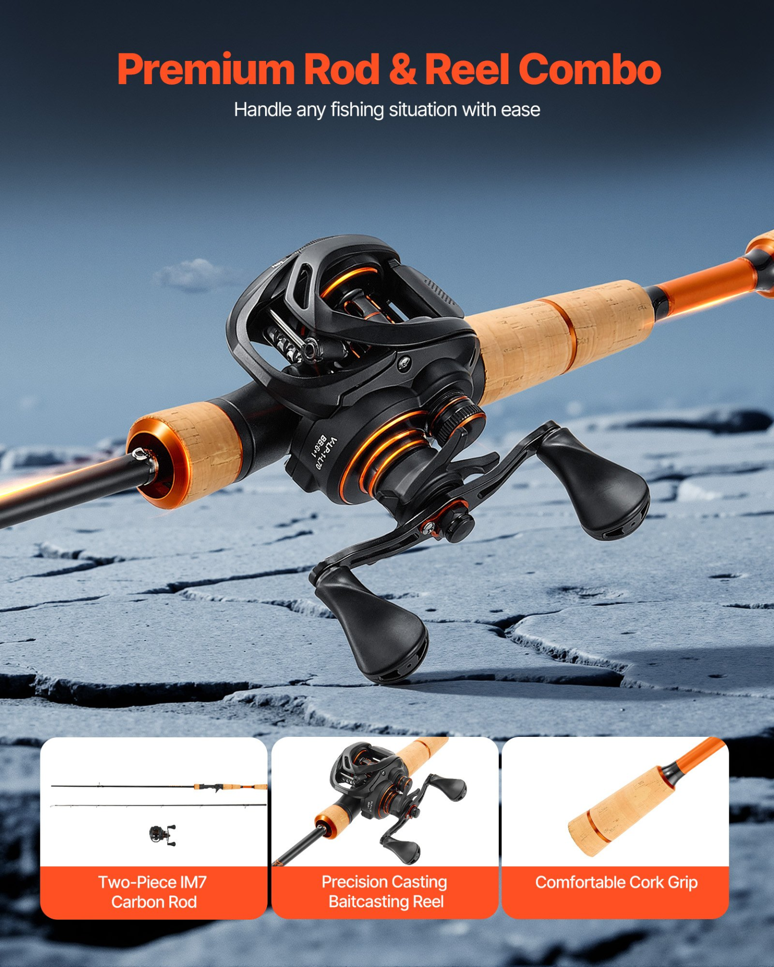 Rod and Fishing Reel Combo, Stainless Steel Guides with Cera