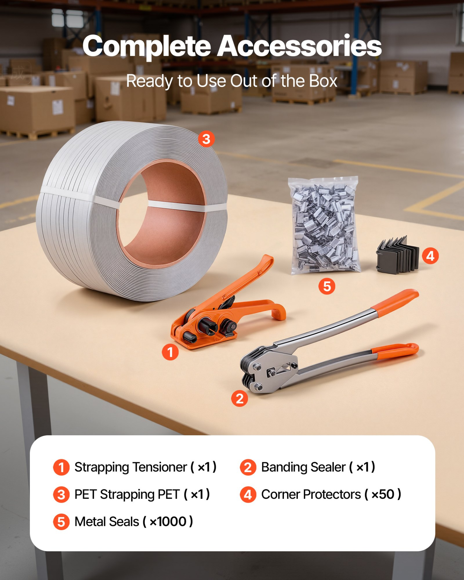 VEVOR Heavy-Duty Strapping Kit – Complete Pallet Banding Set