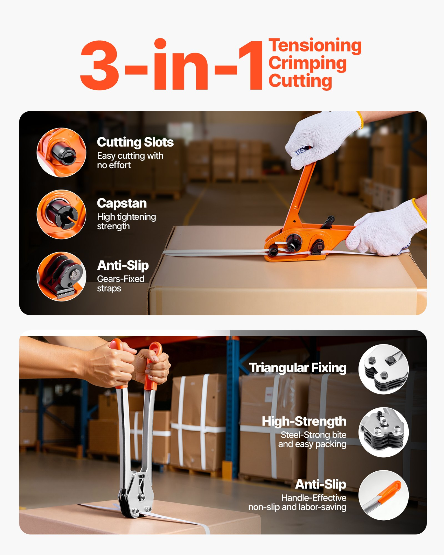 VEVOR Heavy-Duty Strapping Kit – Complete Pallet Banding Set