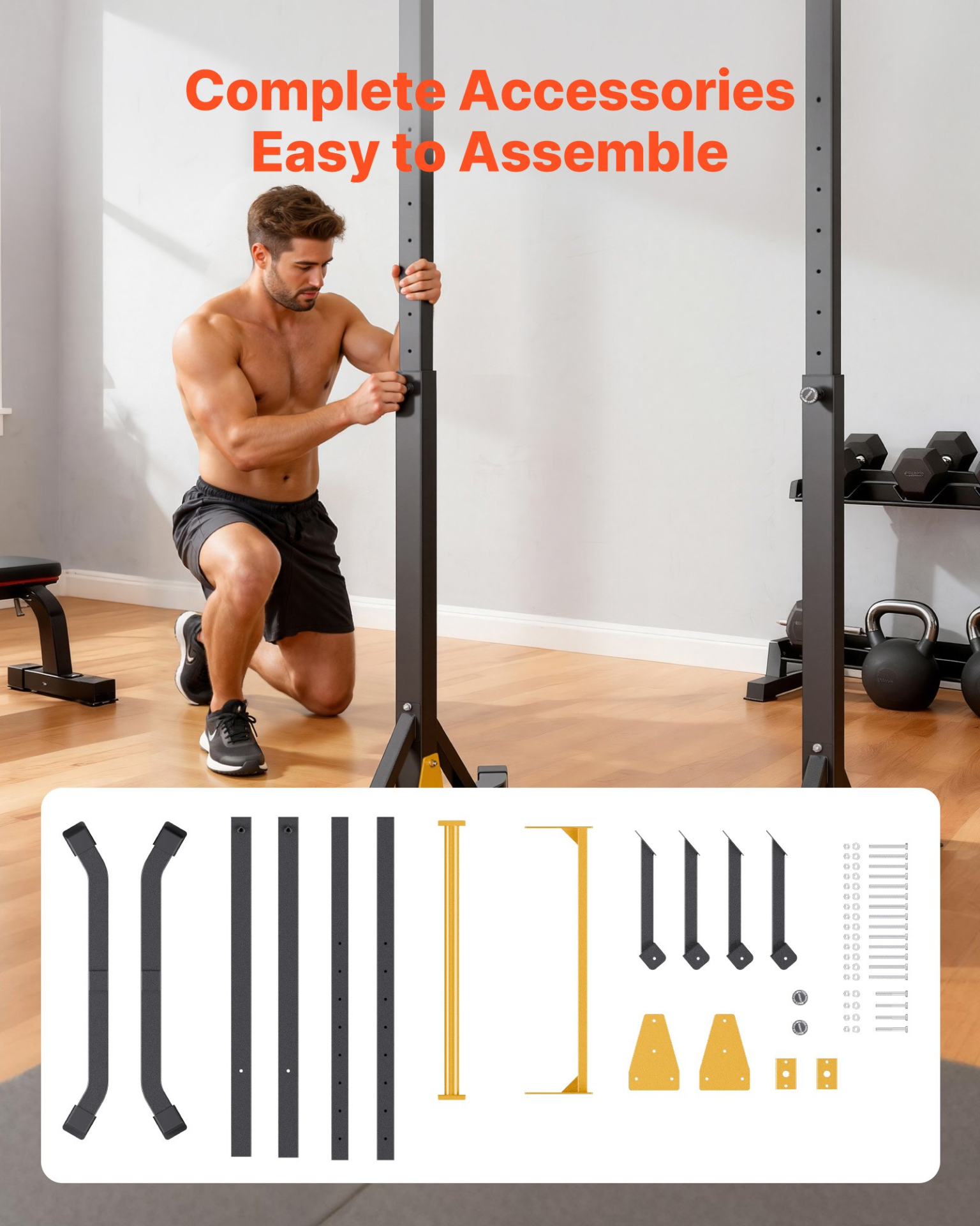 Pull Up Bar Station Free Standing Adjustable Height 330LB Capacity
