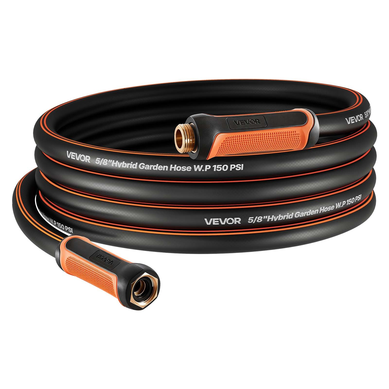 25 ft 5/8 in Heavy Duty Rubber Garden Hose 150 PSI 4 Layer 3/4 in Fitting