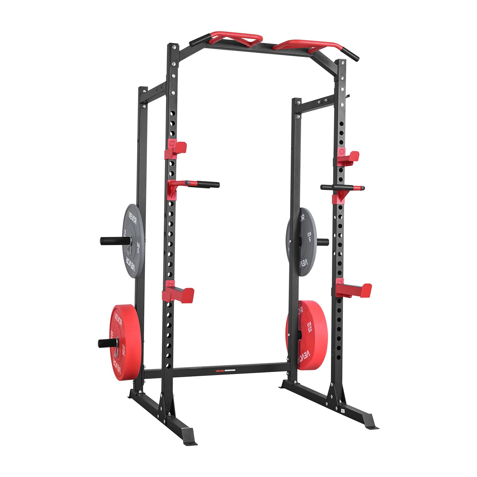 Power Cage Rack Adjustable Squat Rack w/ J-Hooks Pull-Up Dip Home Gym