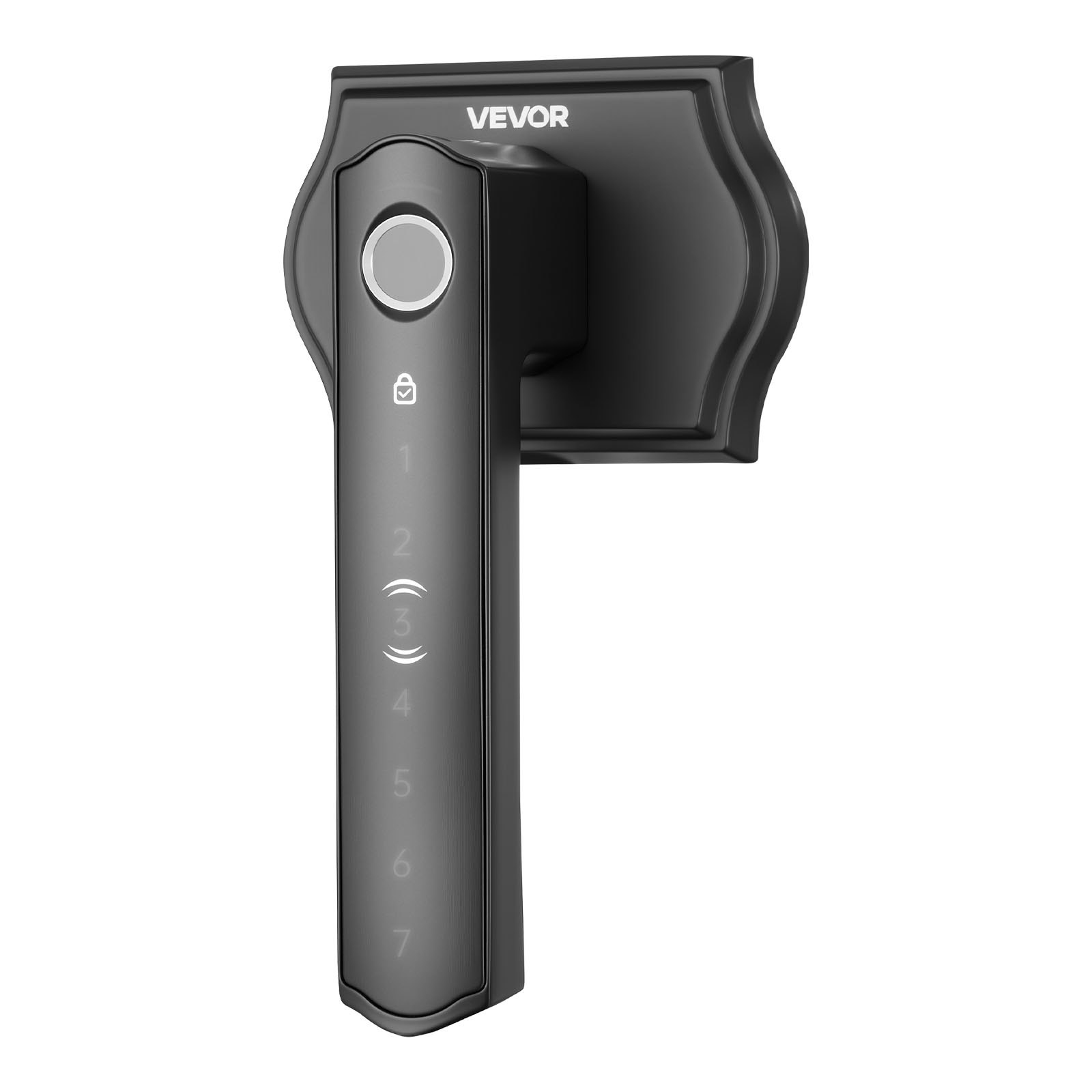 Fingerprint Door Lock Set, Matte Black