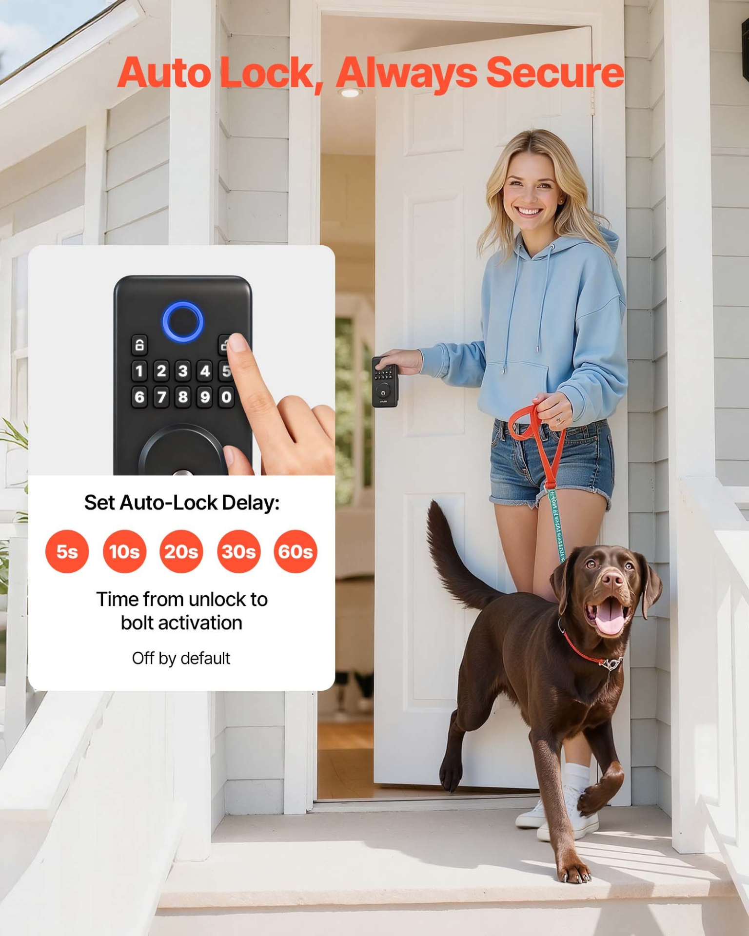 Keyless Entry Door Lock, Matte Black