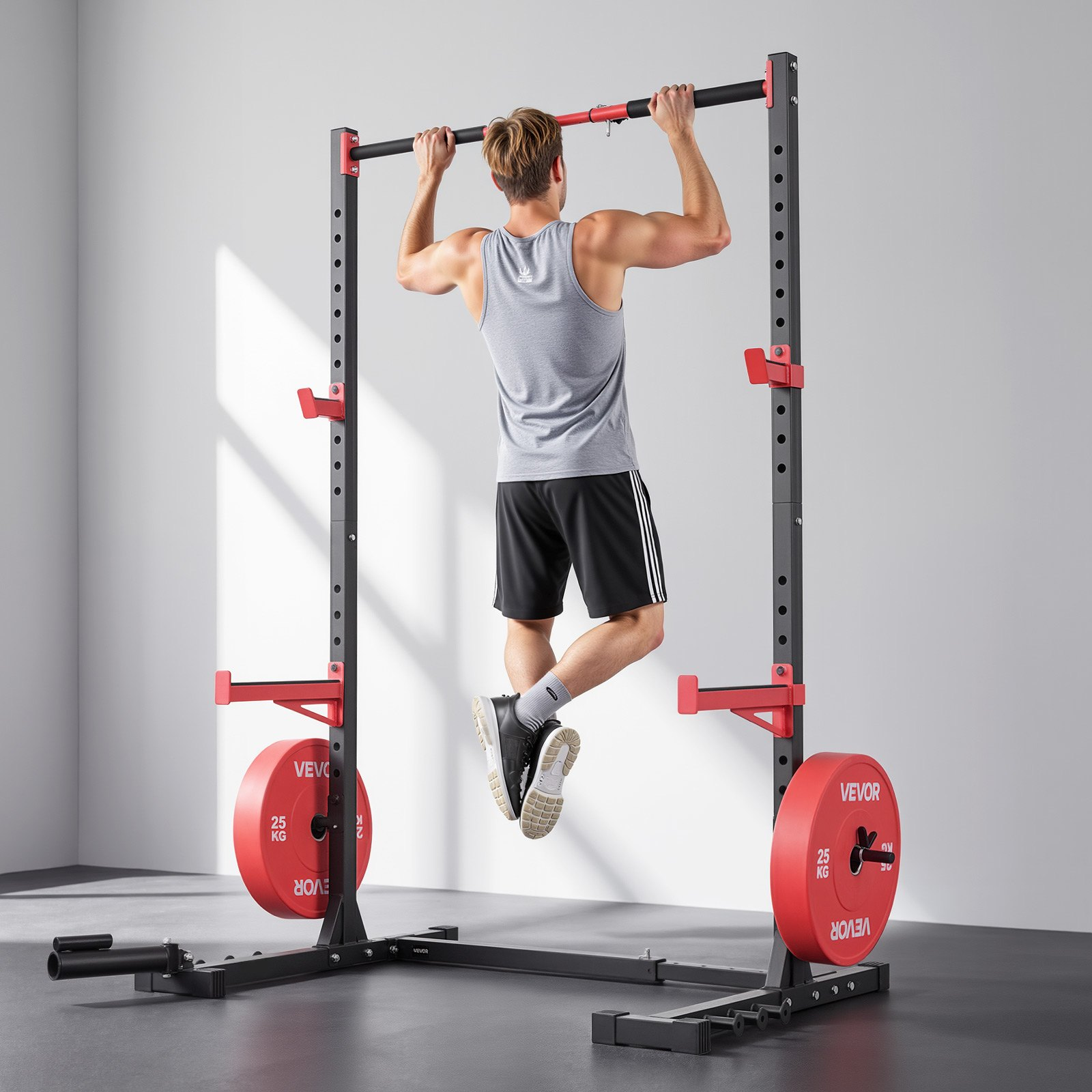 Power Cage Rack, Multifunctional Squat Rack for Home Gym, Width-Adjustable Work