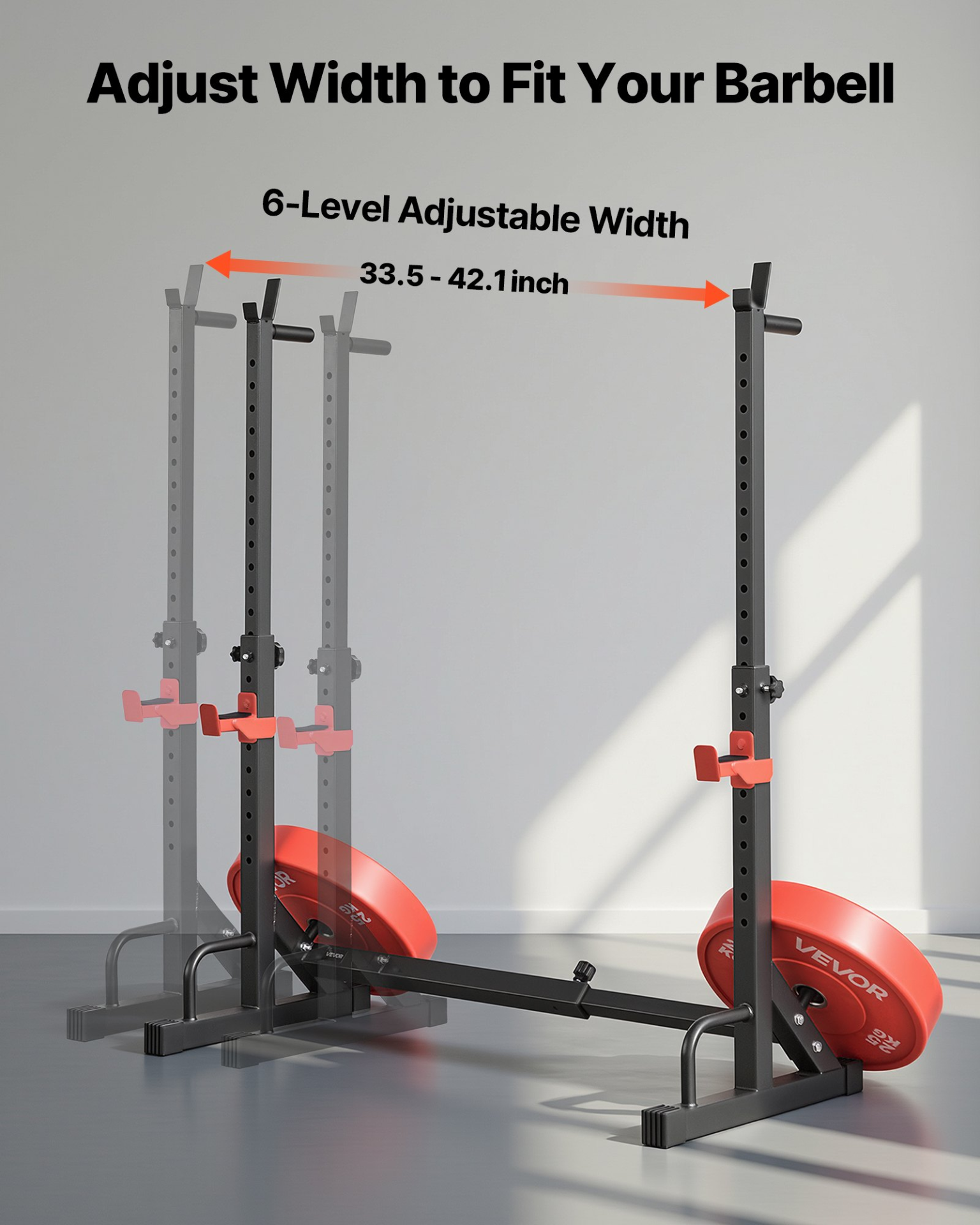 VEVOR Power Cage Squat Rack Home Gym Adjustable 550LB Weight Lifting