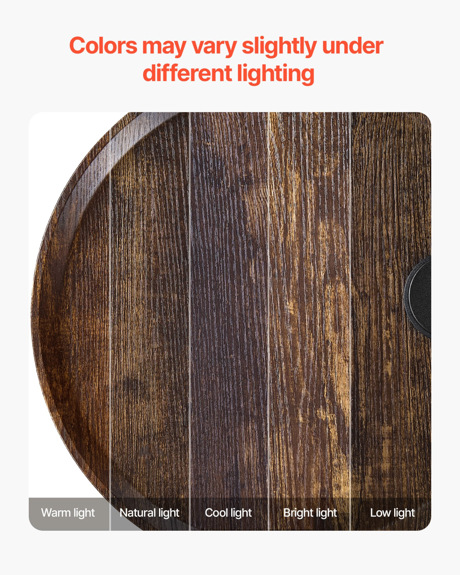 End Table, 2-Tier Round Side Table with Open Storage Shelves, Brown