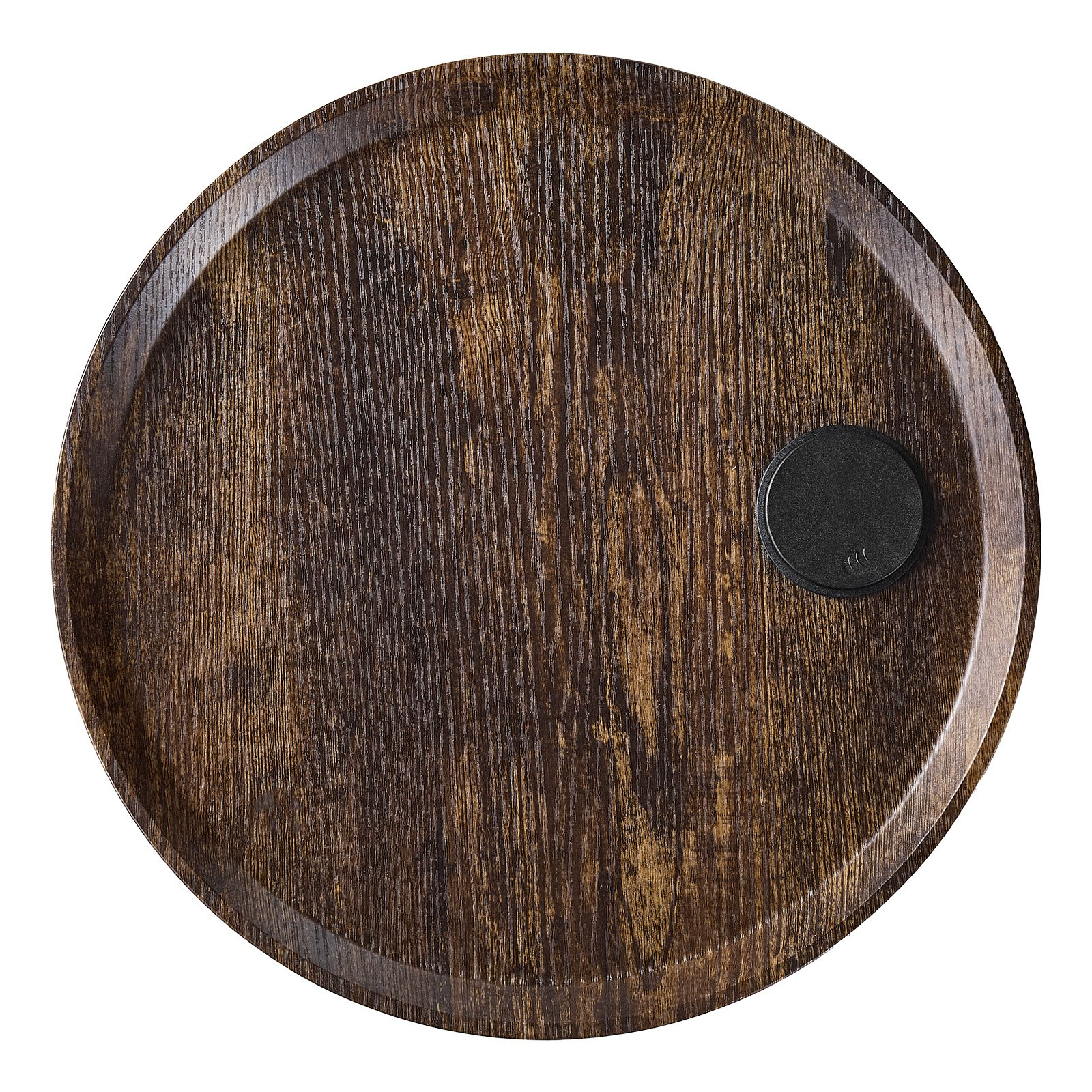 End Table, 2-Tier Round Side Table with Open Storage Shelves, Brown