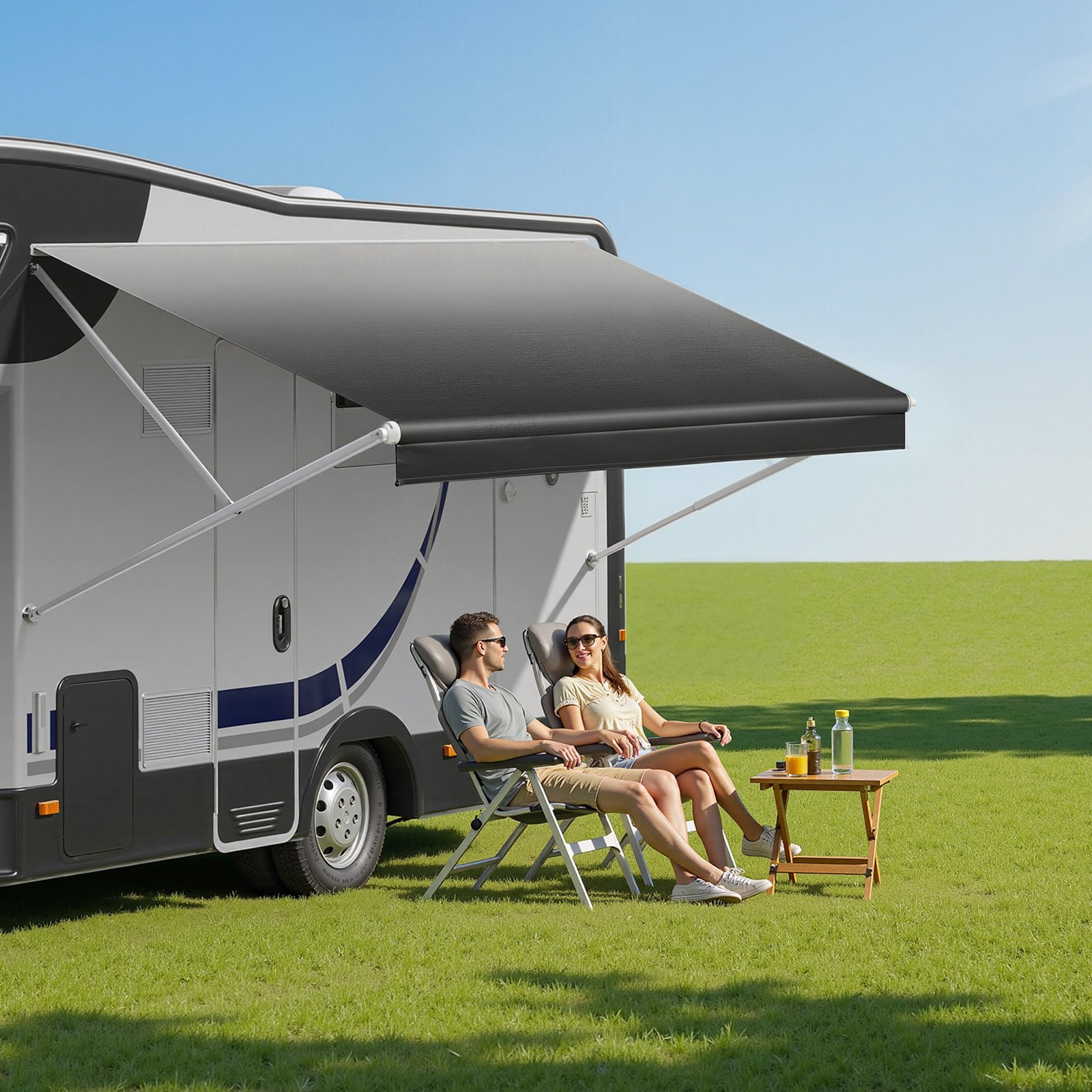 RV Awning Fabric Replacement, Black Fade