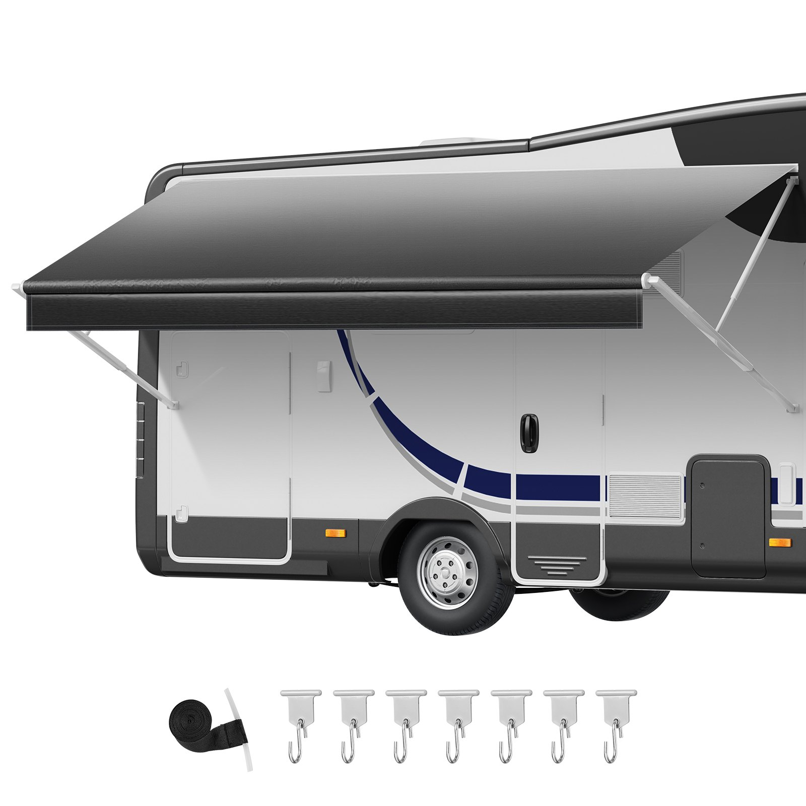 RV Awning Fabric Replacement, Black Fade