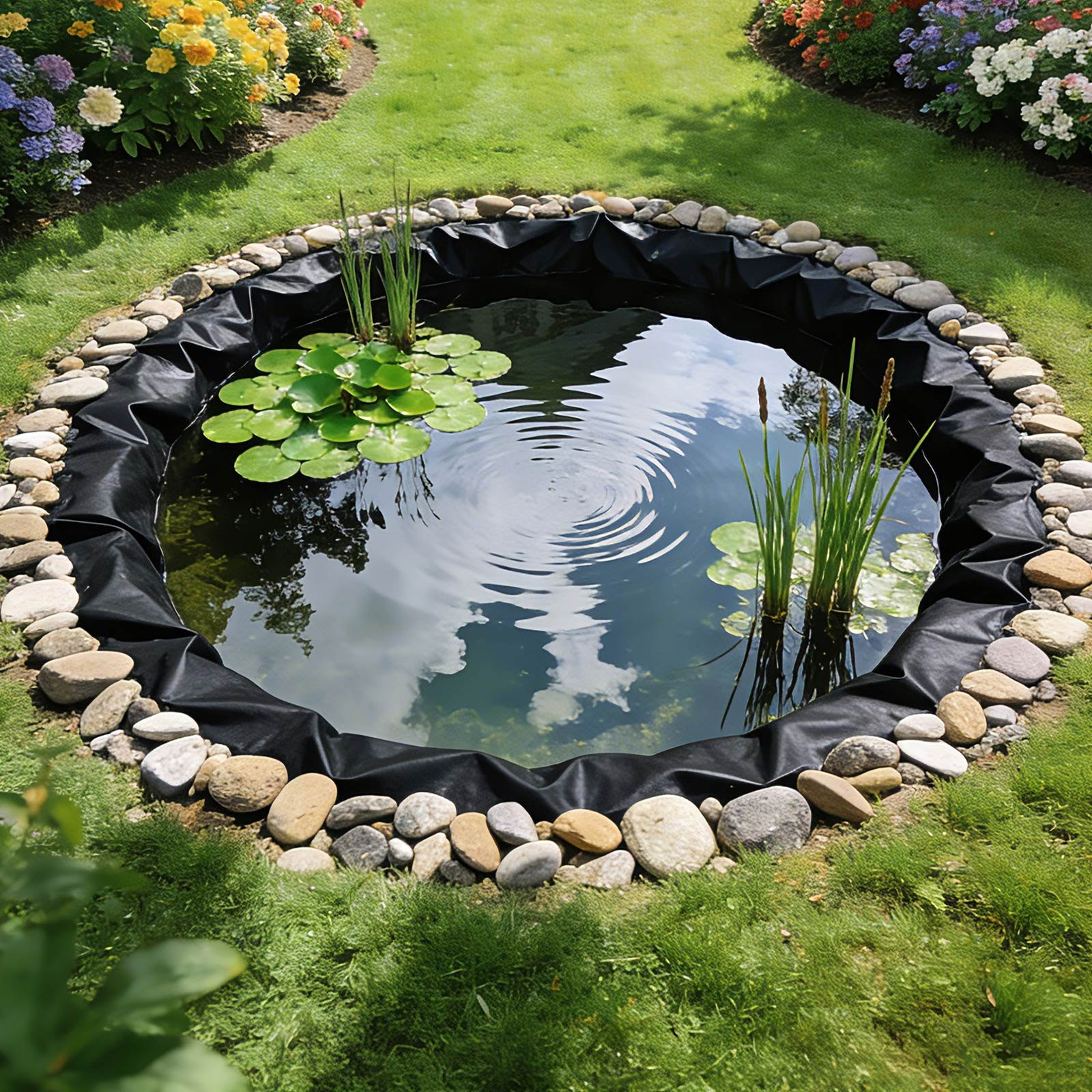 25 x 30 ft Pond Liner, 14 Mil Thickness, Black