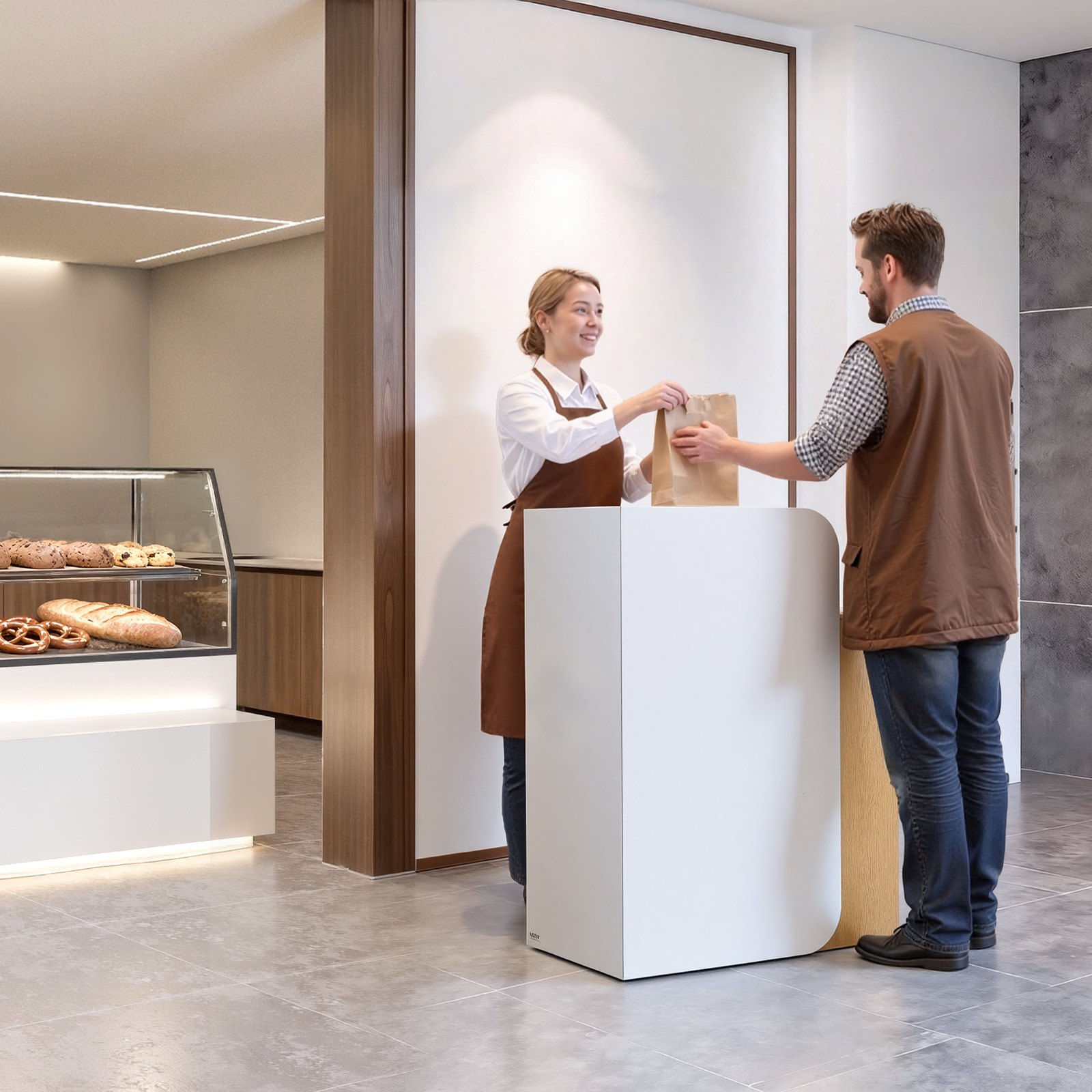 Reception Desk, 31.5 inch Rectangular Front Counter Table, Office