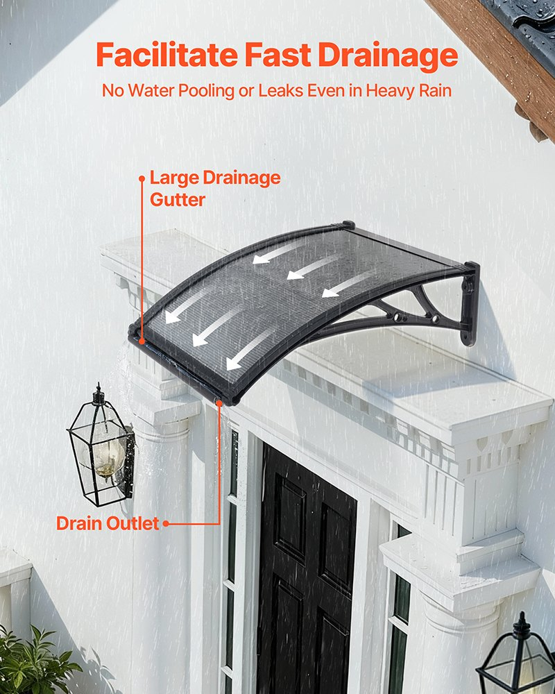 Awnings for Door Entrance, 24 x 24 in, Smoky Gray