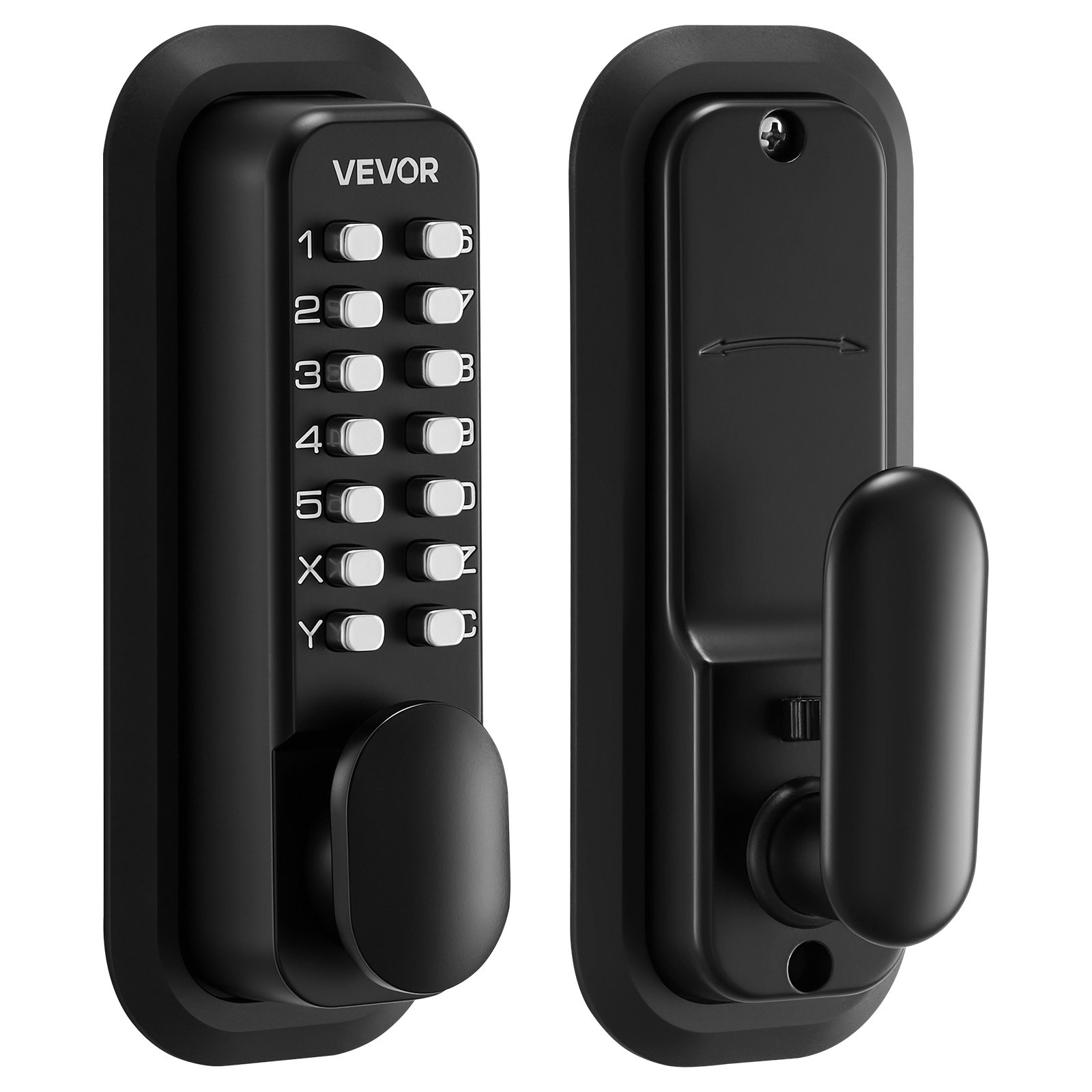 Mechanical Keyless Entry Door Lock, 2.0 Code Upgrade, 4-7 Digits Code, Black