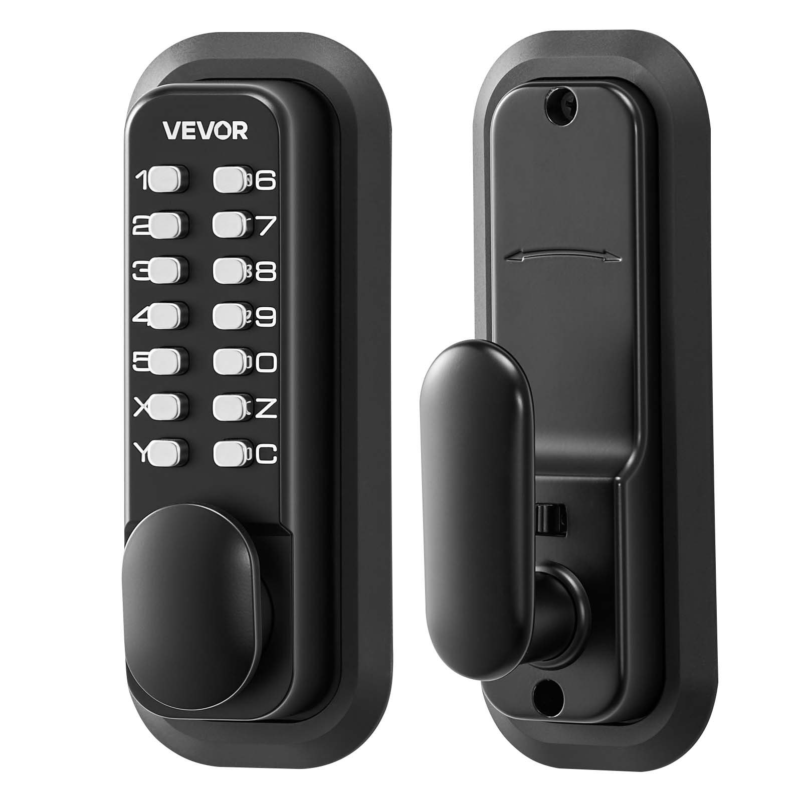 Mechanical Keyless Entry Door Lock, 2.0 Code Upgrade, 4-7 Digits Code, Black