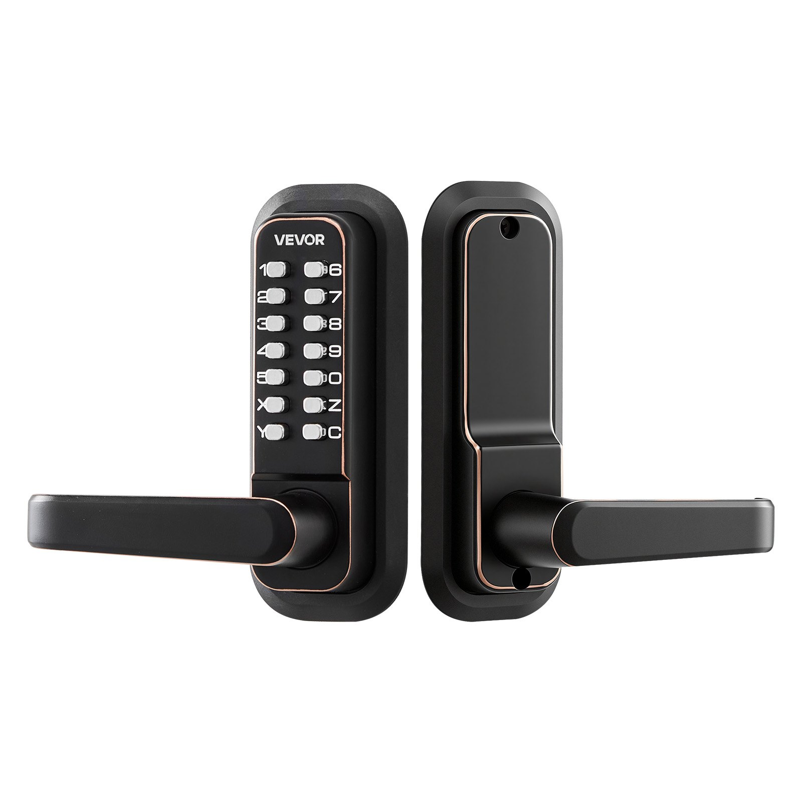 VEVOR Keyless Entry Door Lock w/ Handle, 4-7 Digit Keypad, Auto-Lock, Bronze