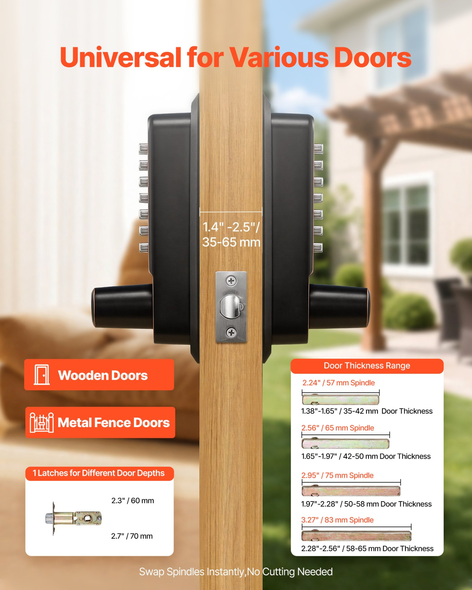 VEVOR Mechanical Keypad Door Lock | Keyless Entry with Auto Lock