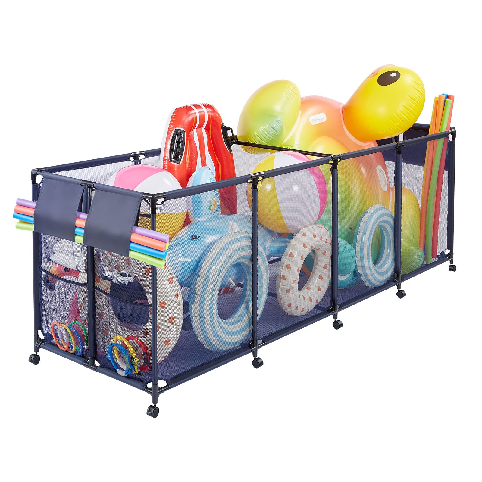 Pool Storage Bin, Poolside Toys Breathable Mesh Basket for Swimming Pools
