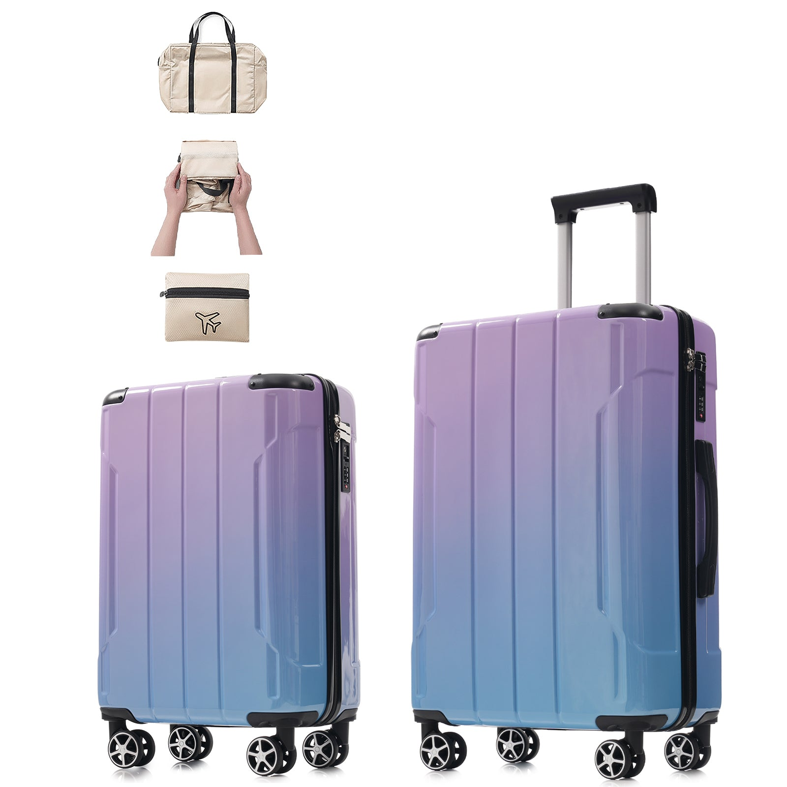 Sets 3 Piece Suitcase Set With Spinner Wheels Built-in Tsa Lock
