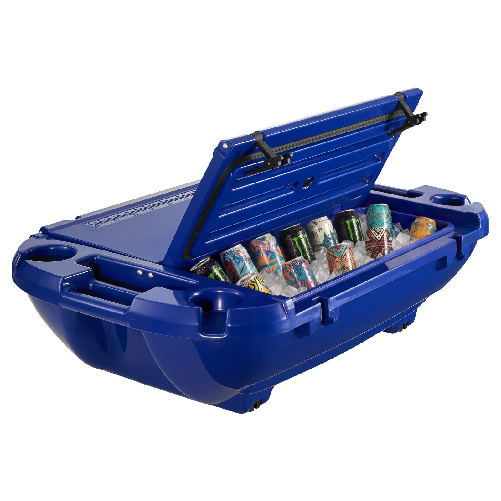 Floating Cooler, 40 QT Floating Ice Chest with Dry Storage & Tow Rope, Deep Blue