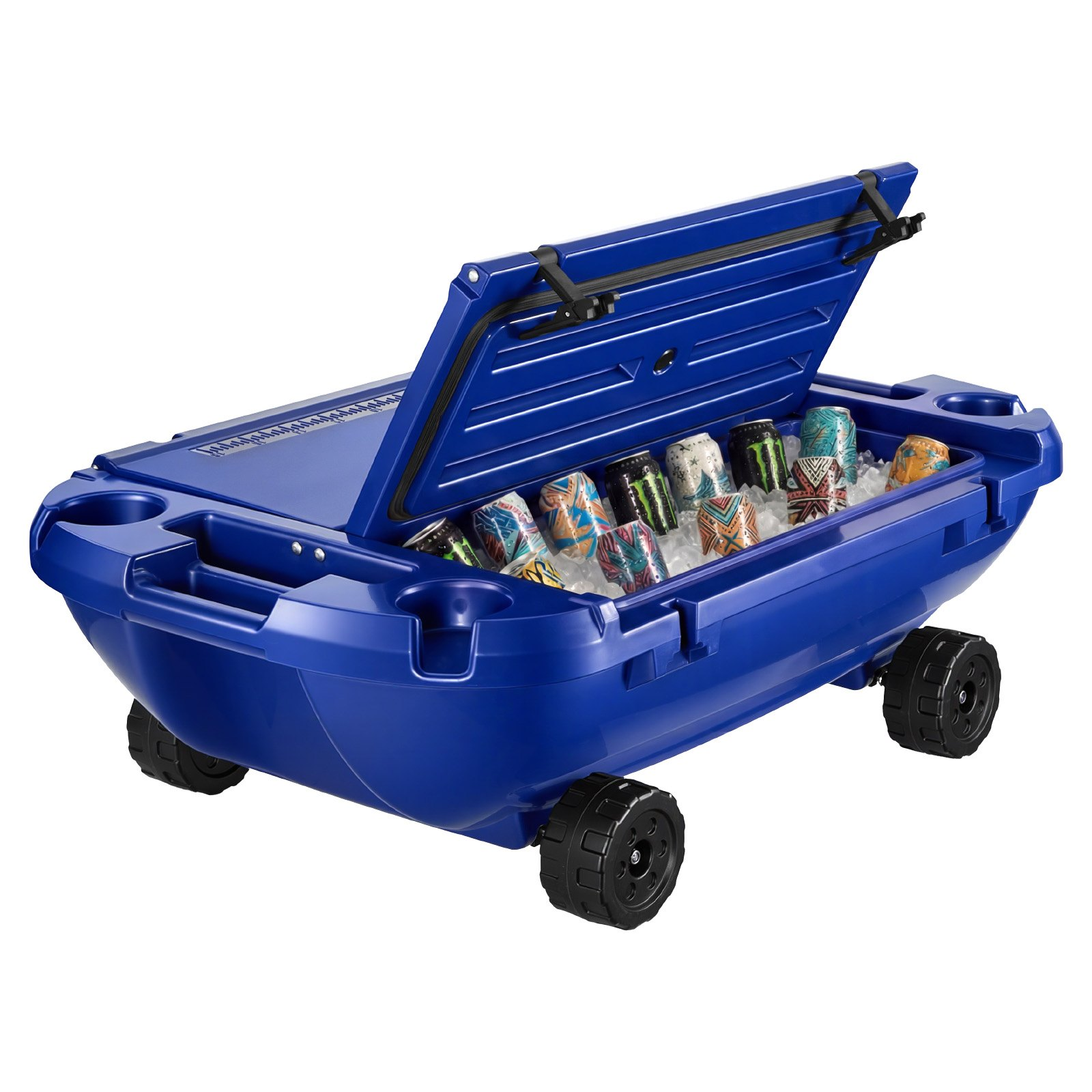 Floating Cooler, 40 QT Floating Ice Chest with Dry Storage, Deep Blue