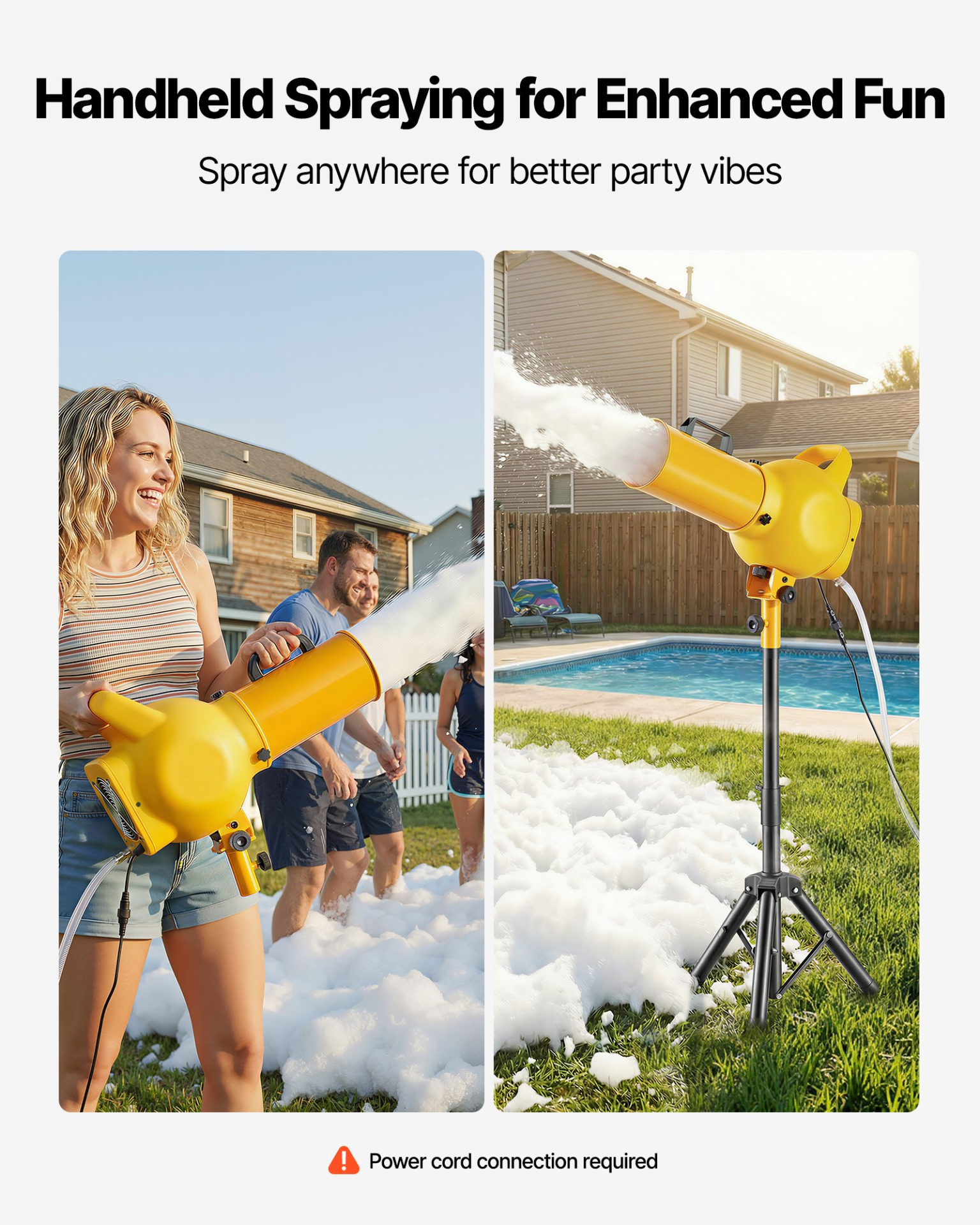 Foam Machine, Handheld Spray Foam Cannon Party Machine, Continuous Foams Output